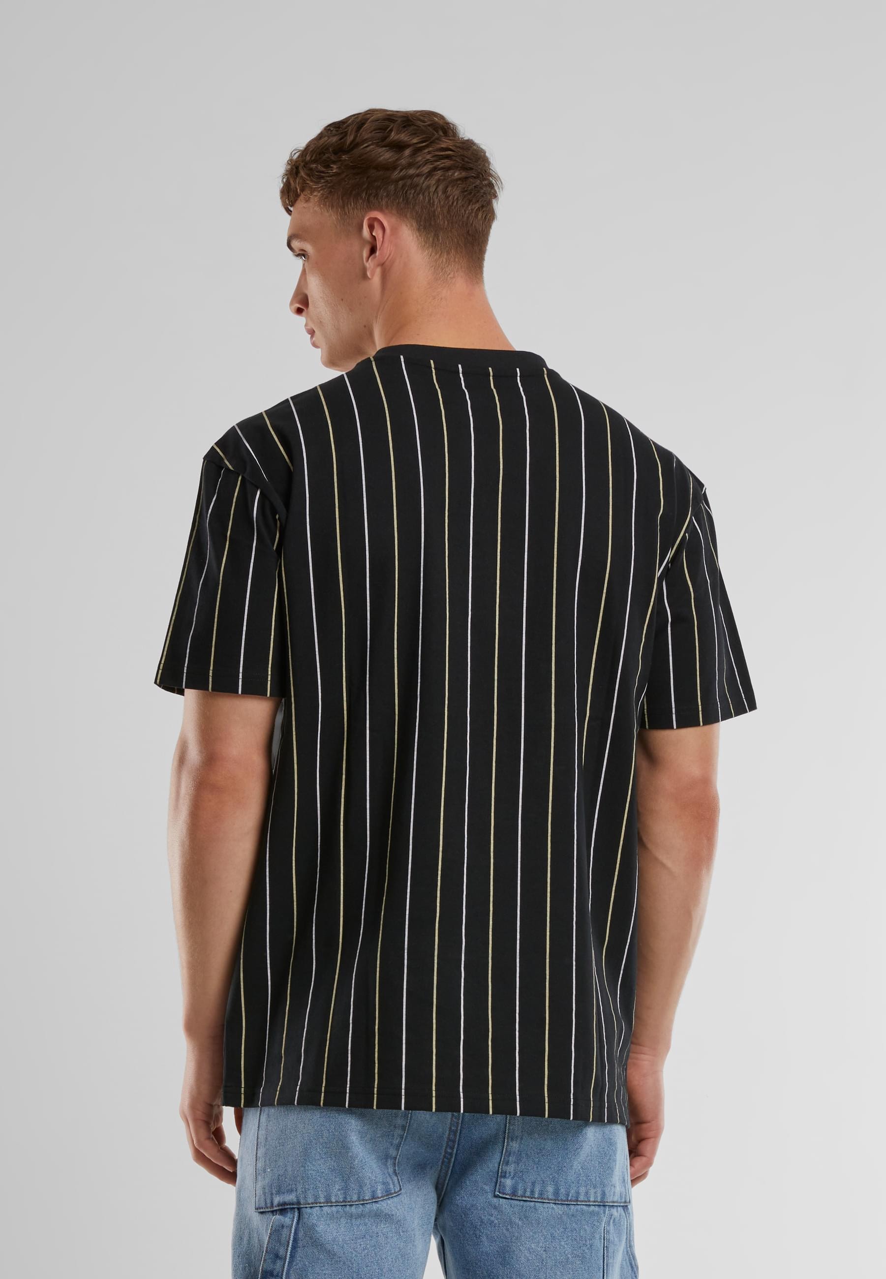 URBAN CLASSICS T-Shirt »Urban Classics Printed Pinstripe Tee«, (1 tlg.)