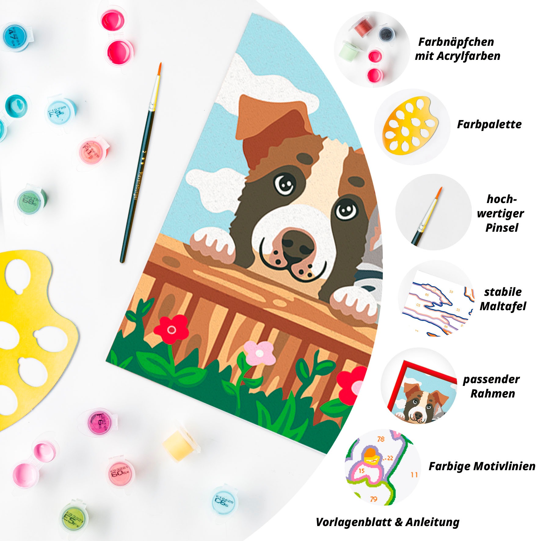 Ravensburger Malen nach Zahlen »CreArt, Hunde und Katze«, Made in Europe