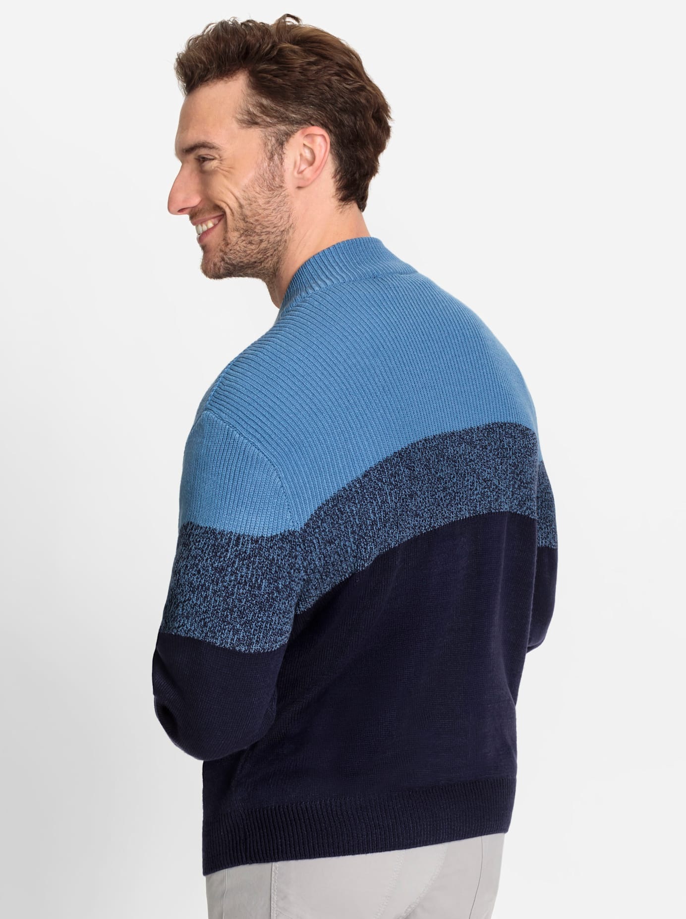Cardigan CATAMARAN, Herren, Gr. 50, blau (marine, mittelblau), 100% Polyacryl, gemustert, gestreift, meliert, unifarben, Strickjacken 2