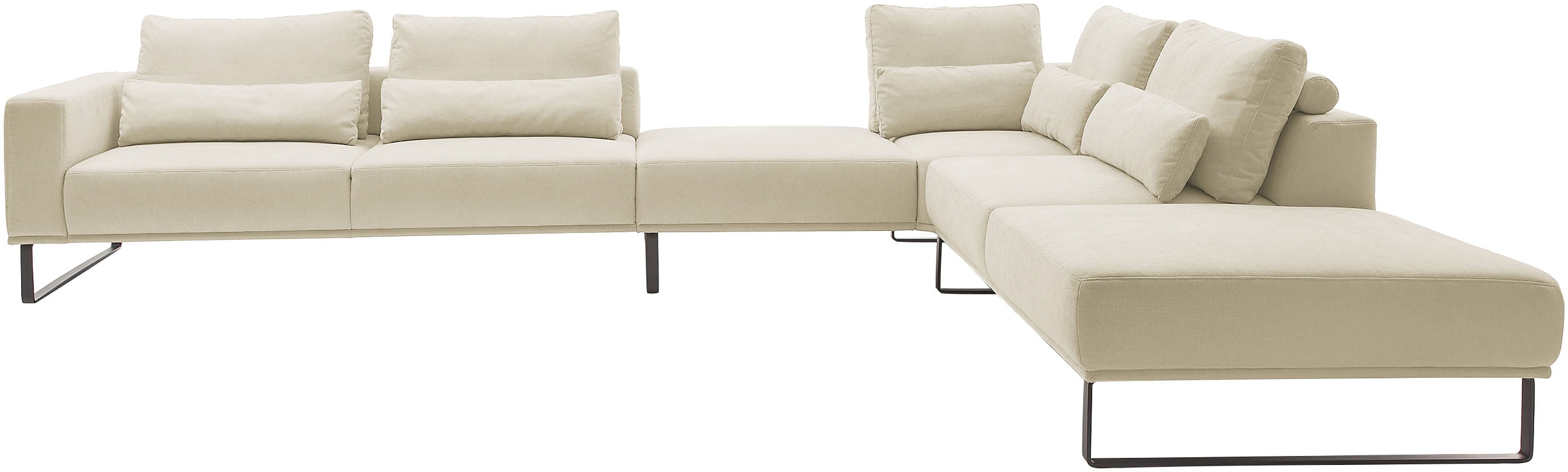 Musterring "JustB PM100 bequem, modern, elegant und viel Platz, bodenfrei" mit Zwischenhocker, wahlweise mit Funktion und Kissen, Maße 290 x 398