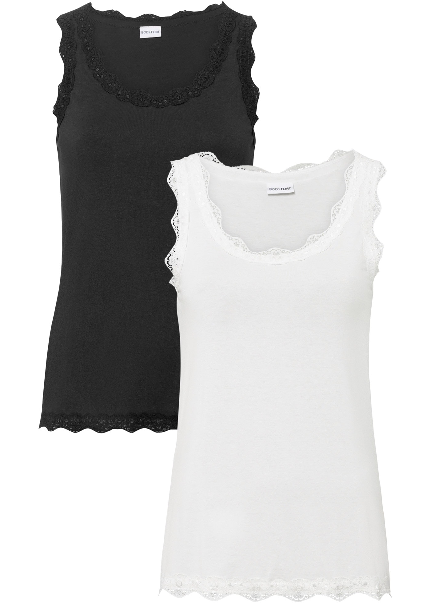 bonprix Shirttop Packung, 2, 2 Stk. Top 2er-Pack aus Viskose-Mix günstig online kaufen