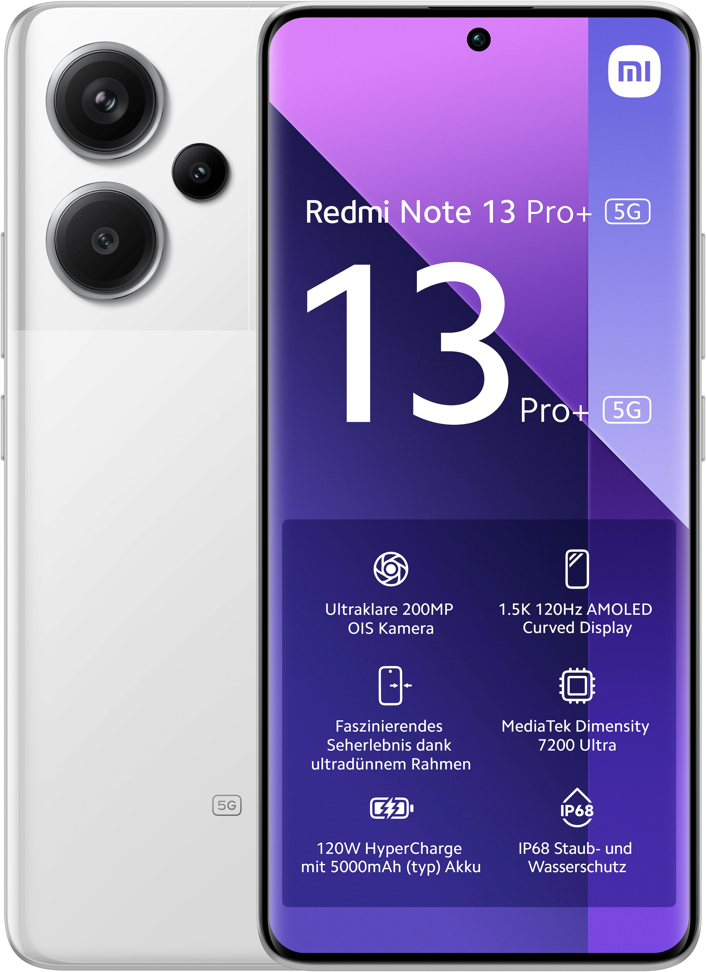 Smartphone »Redmi Note 13 Pro Plus 5G 512Gb«, Moonlight White, 16,94 cm/6,67 Zoll, 512...