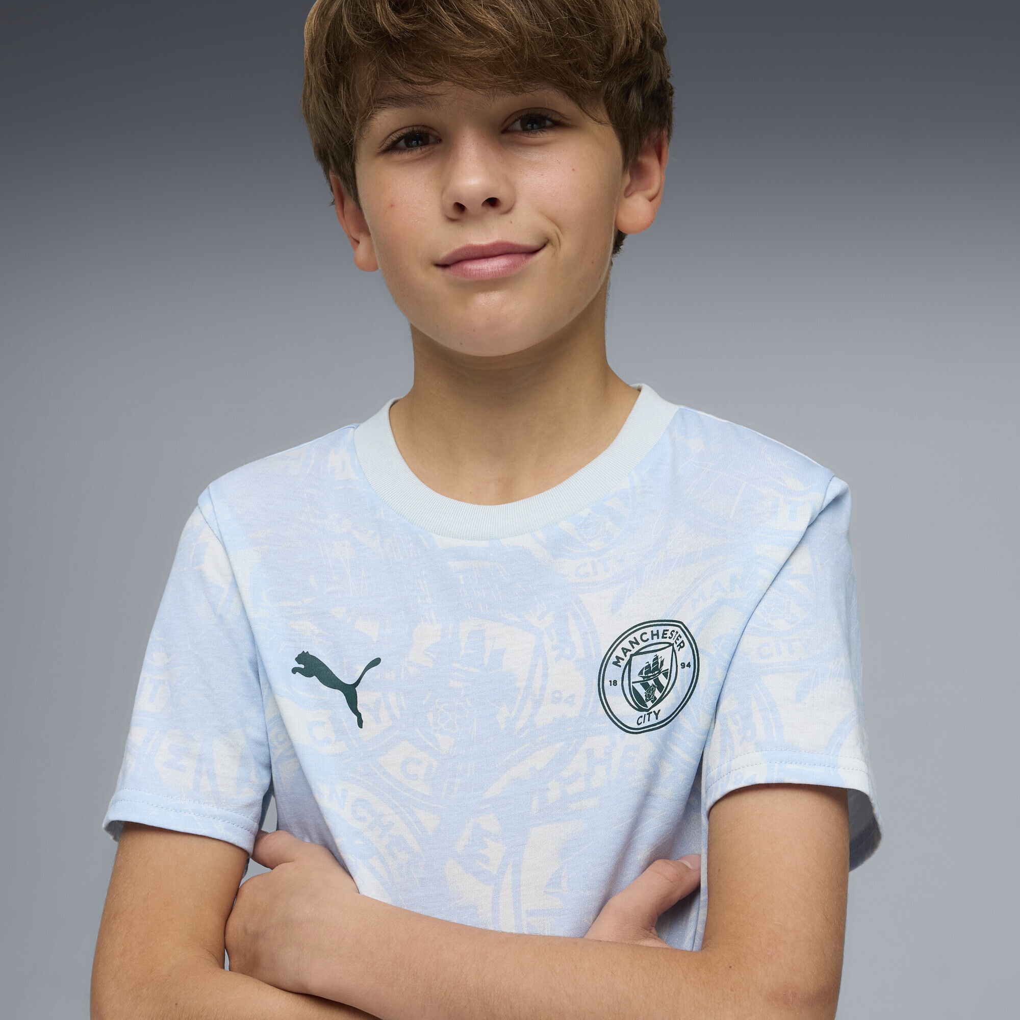 PUMA T-Shirt »Manchester City FtblCulture T-Shirt mit Allover-Print Jungen«
