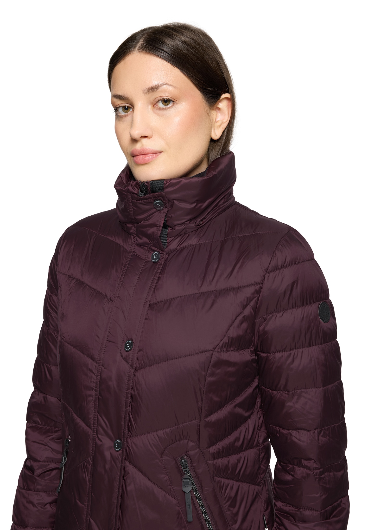 Gil Bret Steppjacke mit Kapuze mit abnehmbarer Kapuze und verdecktem Reißverschluss
