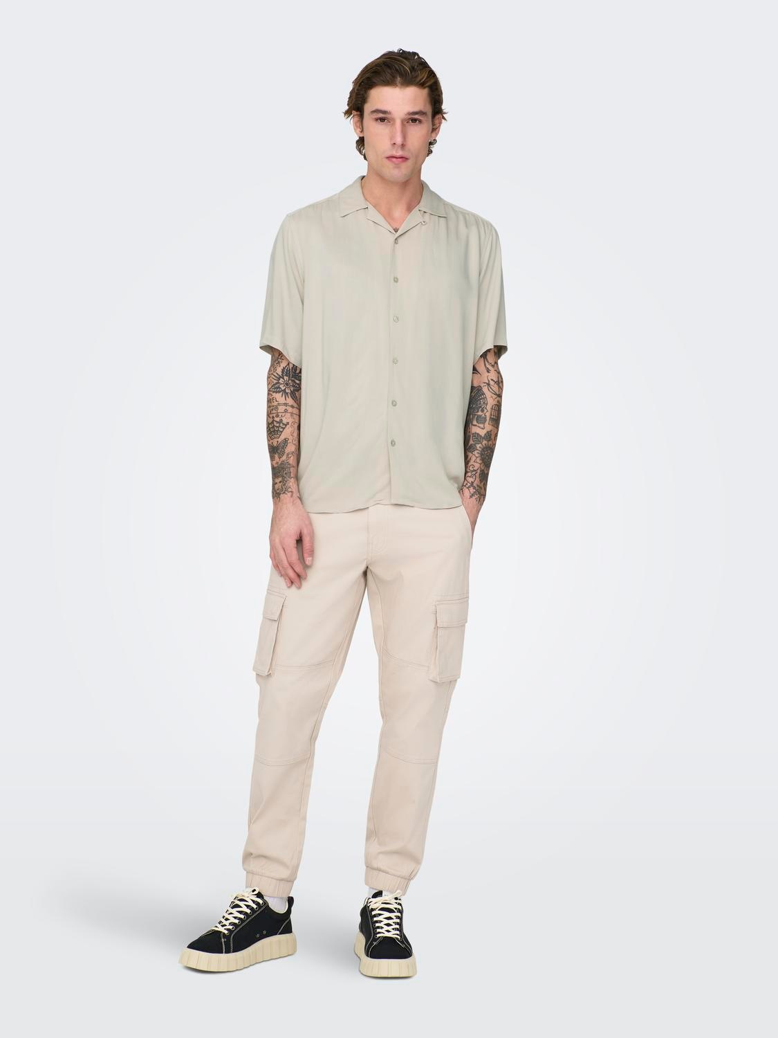 ONLY & SONS Kurzarmhemd »ONSDASH LIFE REG VISC RES SS SHIRT«