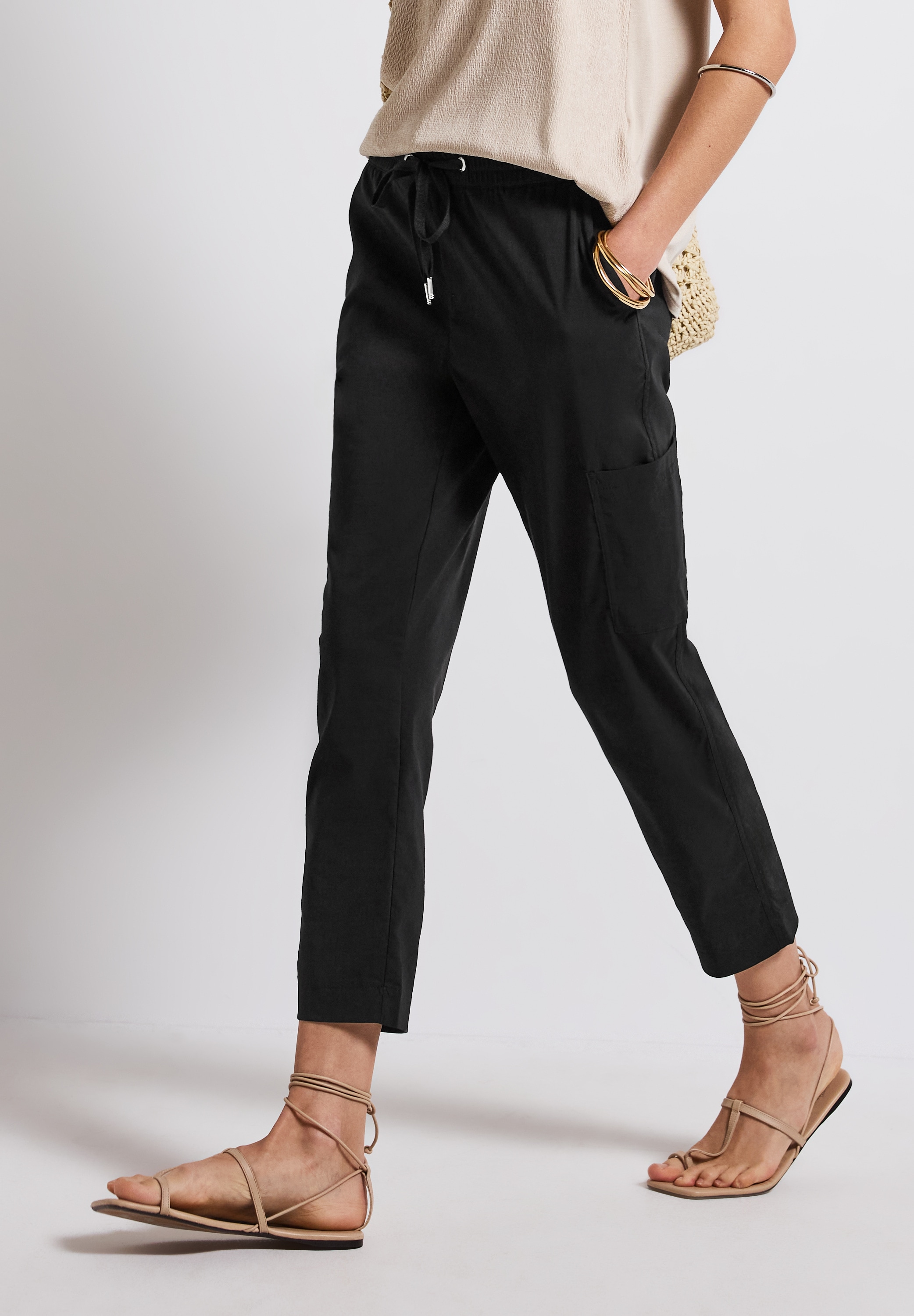 STREET ONE Stoffhose "Style Bonny", Sommerhose mit elastischem Bund mit Tun günstig online kaufen