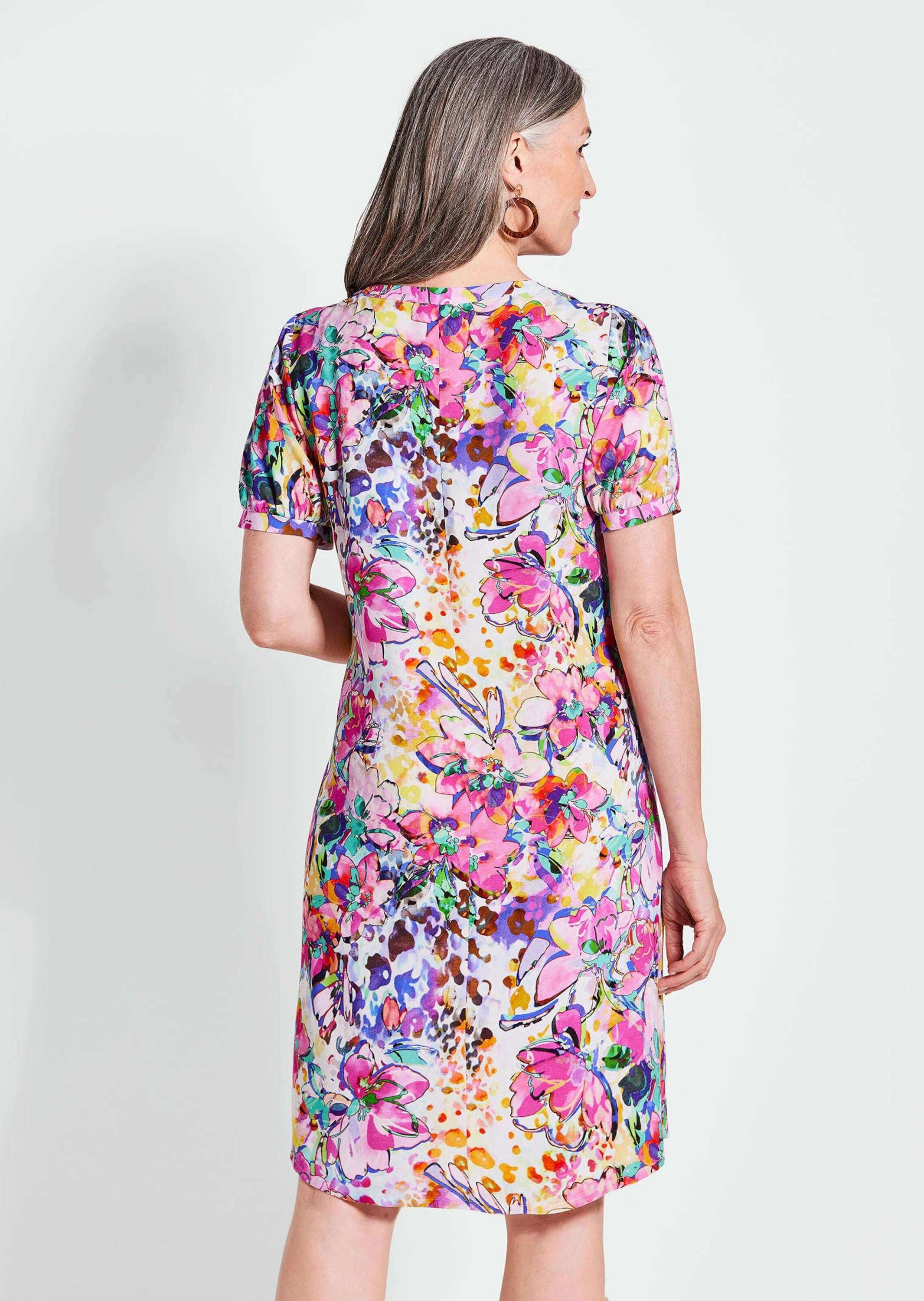 GOLDNER Midikleid »Blumiges Sommerkleid mit Knopfleiste«