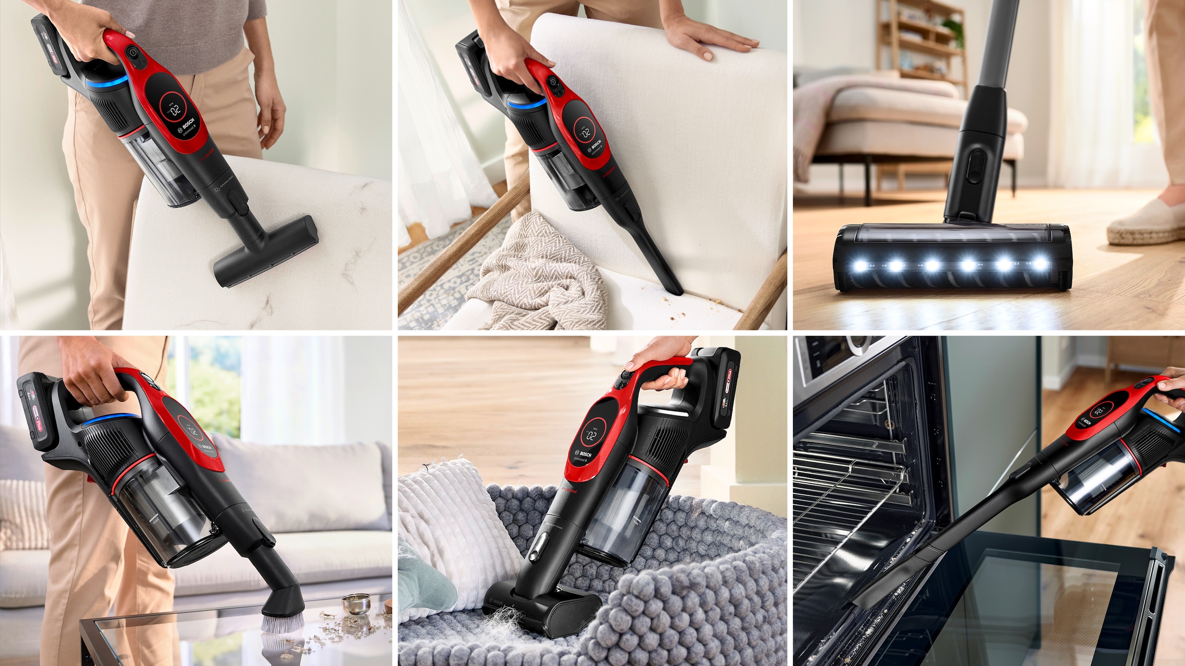 BOSCH Akku-Stielstaubsauger »Neuheit Unlimited 9 ProAnimal BKS941PET, MicroClean™ Technology«, HEPA-Filtersystem, 10 Jahre Motorgarantie, Schnellladegerät, LED Licht