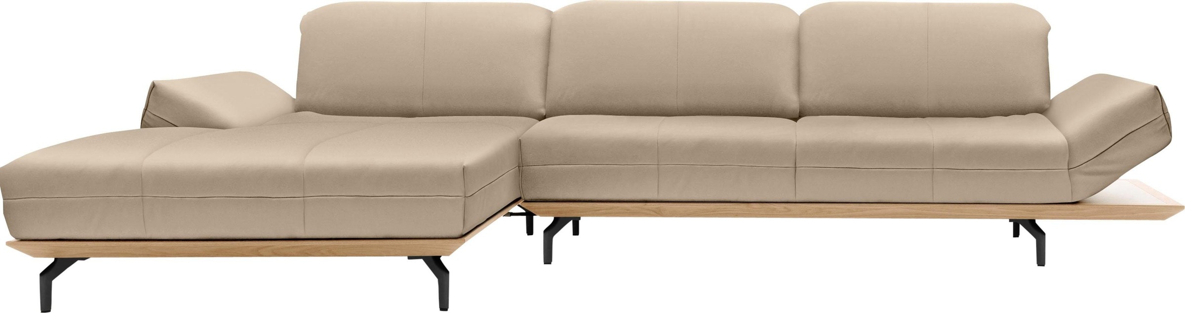 Creation BY ROLF BENZ Ecksofa »CR.420, Designecksofa, L-Form«, in 2 Qualitäten, Holzrahmen in Eiche Natur oder Nußbaum, Breite 313 cm