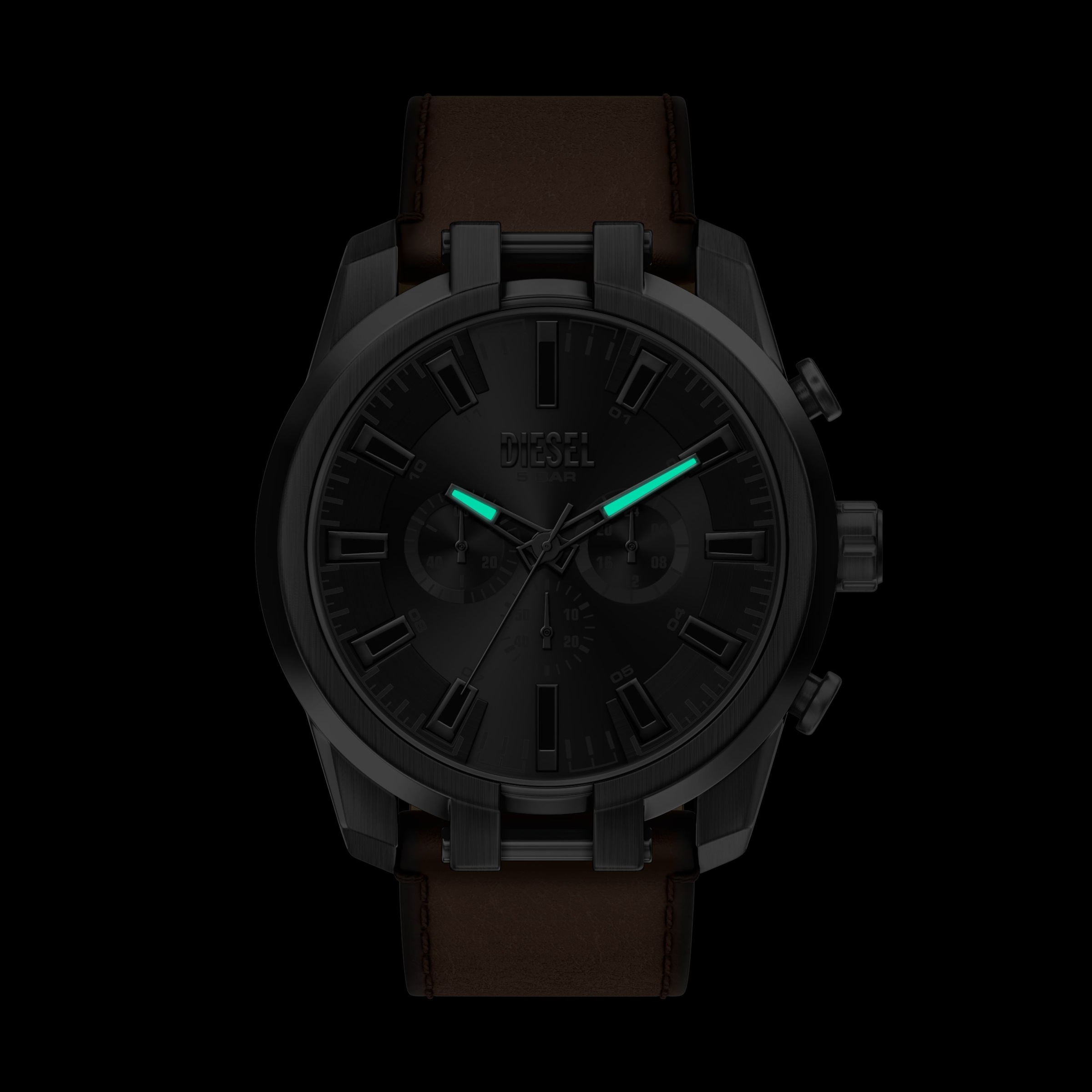 Diesel Chronograph »Split« Quarzuhr, Armbanduhr, Lederarmband, analog, Stoppfunktion