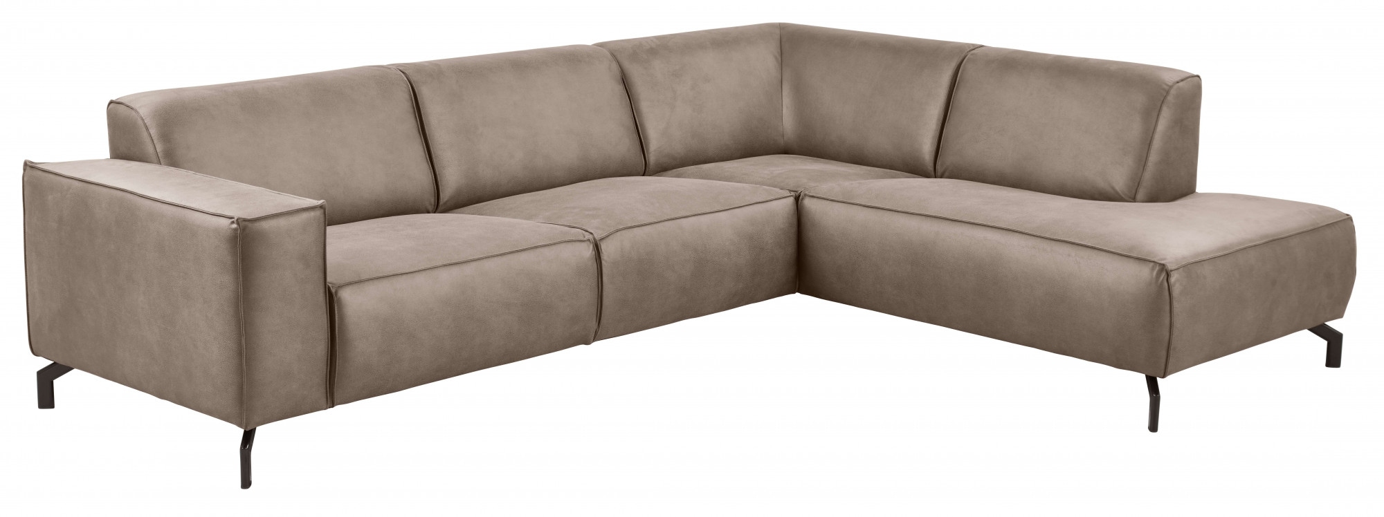 Places of Style Ecksofa Lorcan, in Lederoptik oder Strukturstoff lieferbar