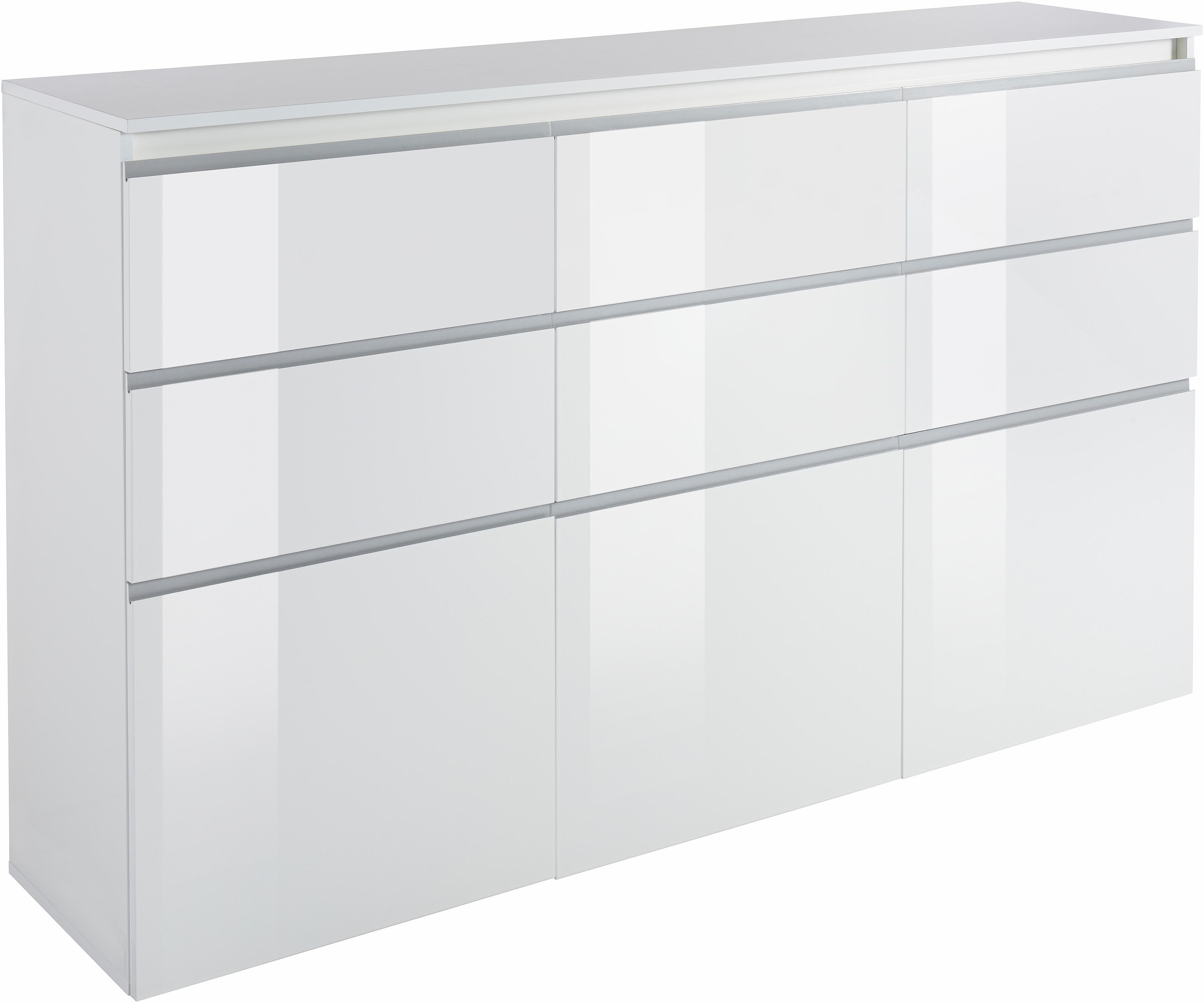 INOSIGN Highboard »Magic, Highboard, Hochschrank, Hochkommode«, mit 3 Türen und 6 Schubkästen, Hochglanz lackiert, Breite 180