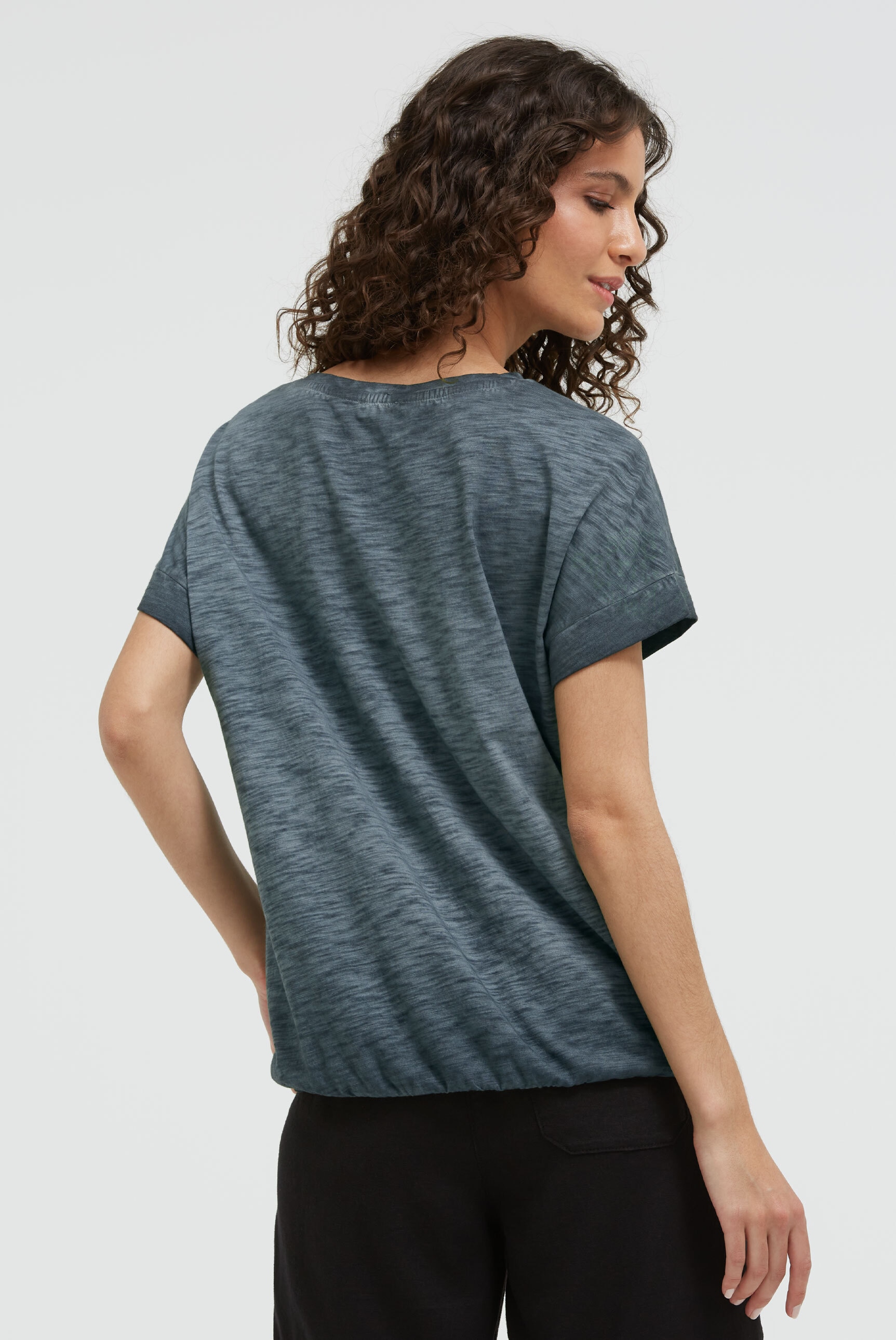 SOCCX Rundhalsshirt mit Gummizug im Saum