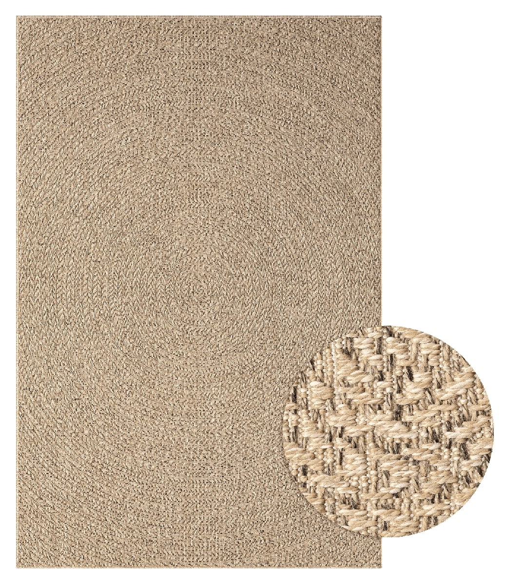 the carpet Teppich »Kansas«, rechteckig, 1 mm Höhe, moderner robuster In und Outdoor Teppich Jute Look