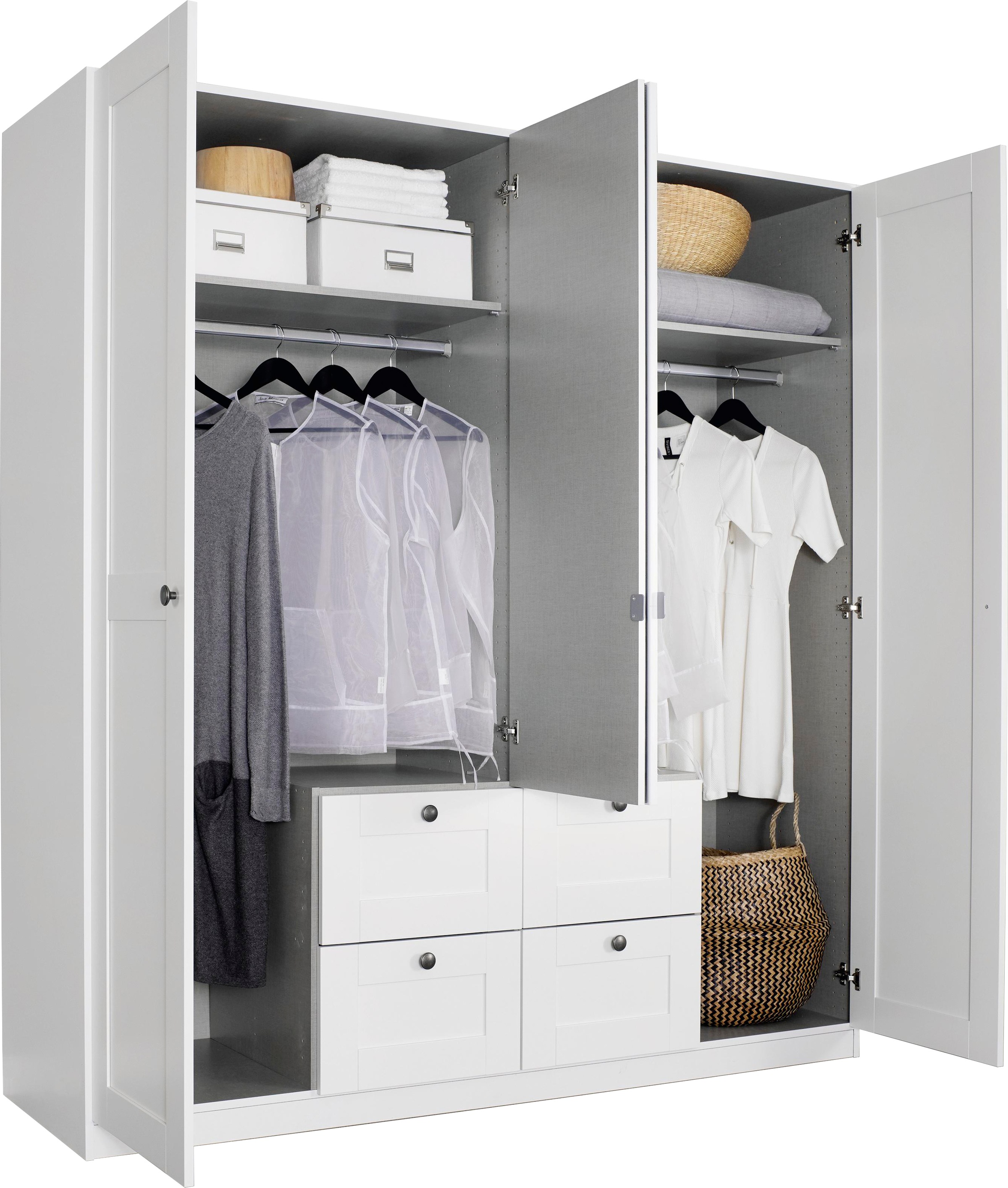 Thumbnail - rauch Schrank-Set "Skagen" 3 Stk. tlg. Eckschrank, 2- und 4-trg. Schrank mit Schubkästen und Spiegel
