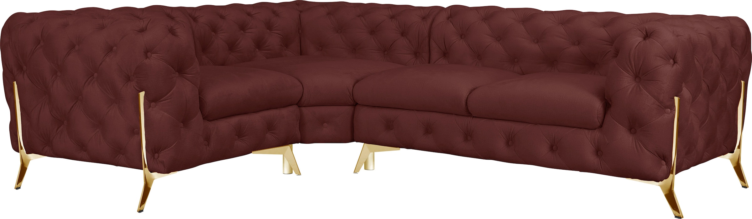 Home affaire Chesterfield-Sofa "Amaury L-Form" moderne Chersterfield-Optik, günstig online kaufen