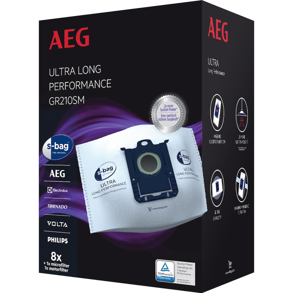 AEG Staubsaugerbeutel »s-bag Megapack für AEG VX9 GR210SM«