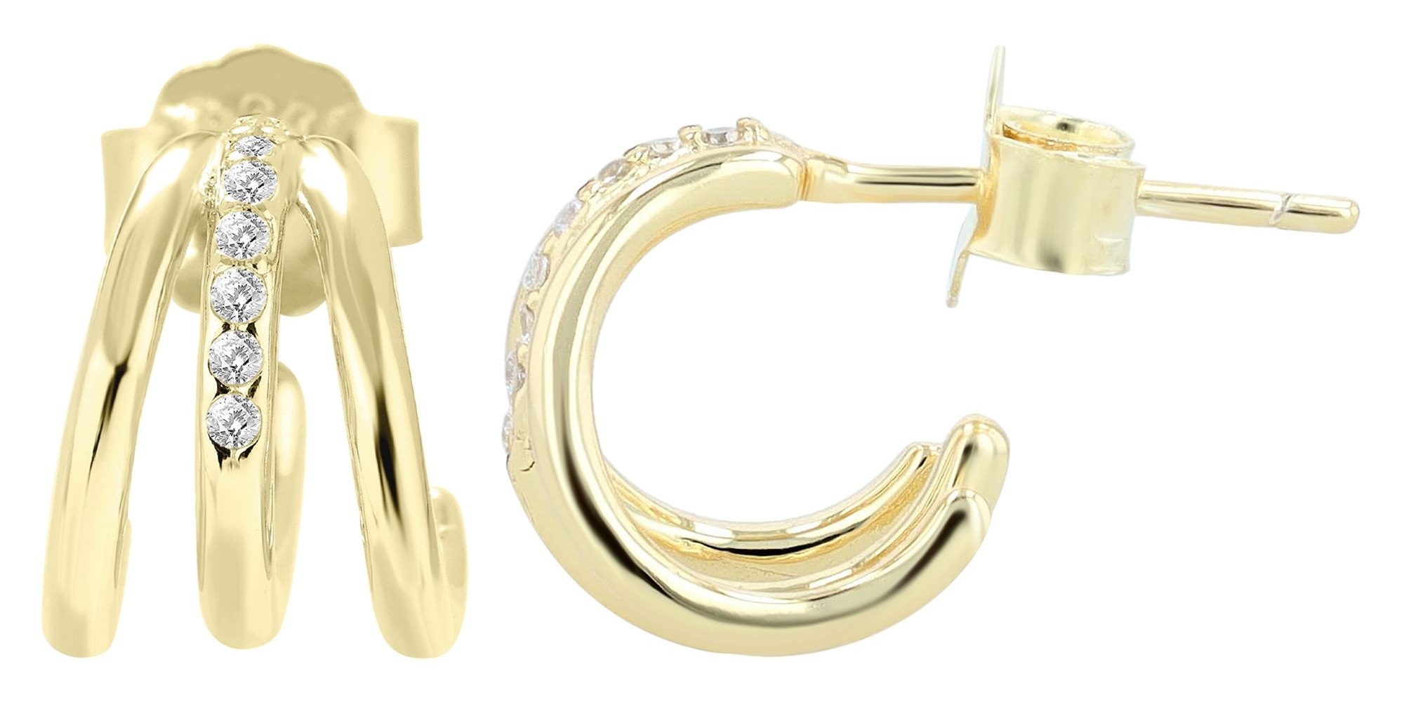 Adelia´s Paar Creolen "Ohrringe – Creole aus 925 Silber mit Zirkonia" Perfekt als Geschenk für besondere Menschen
