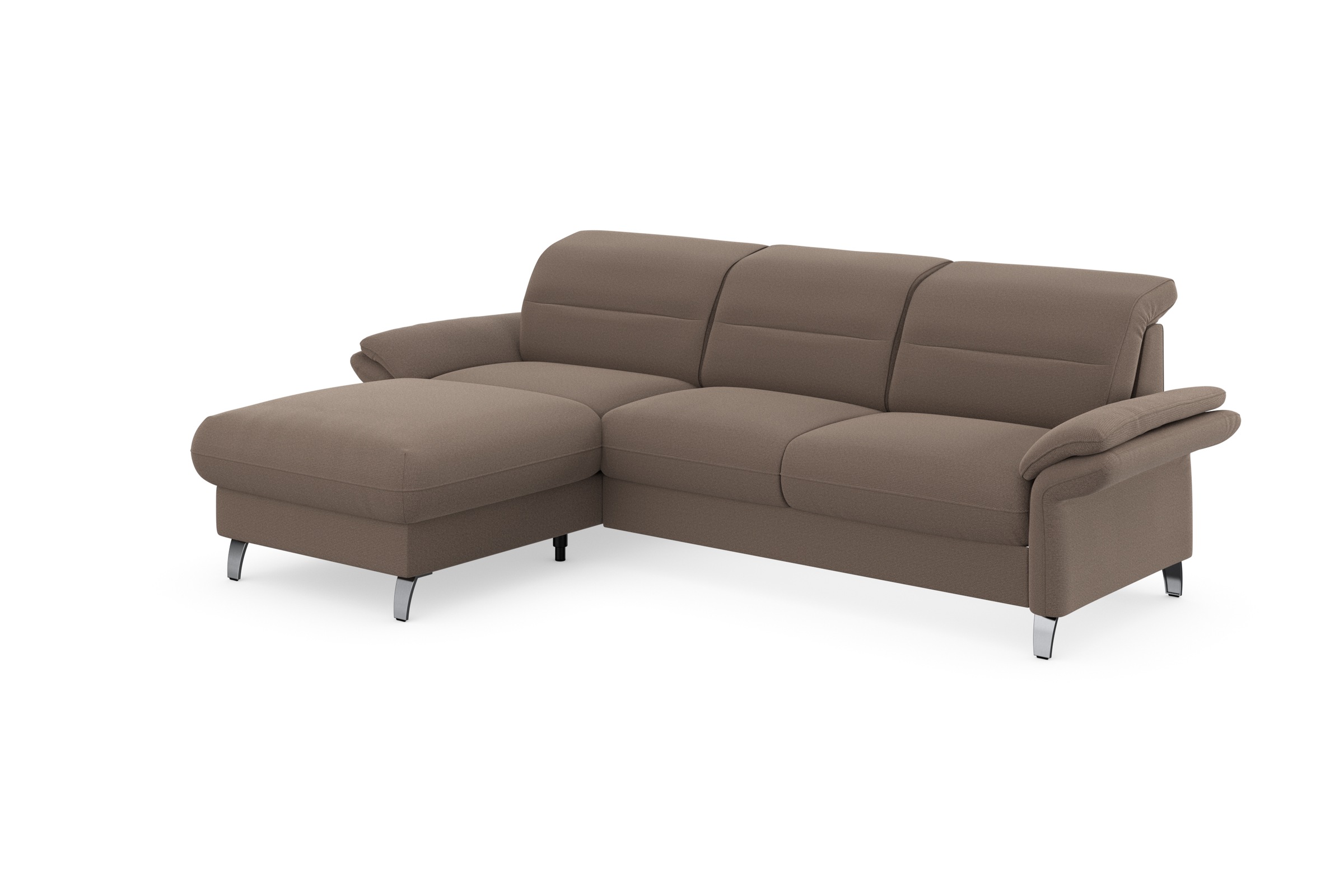 sit&more Ecksofa »Grenoble L-Form mit Federkern«, wahlweise mit Bettfunktion, Bettkasten, Arm- und Kopfteilverstellung