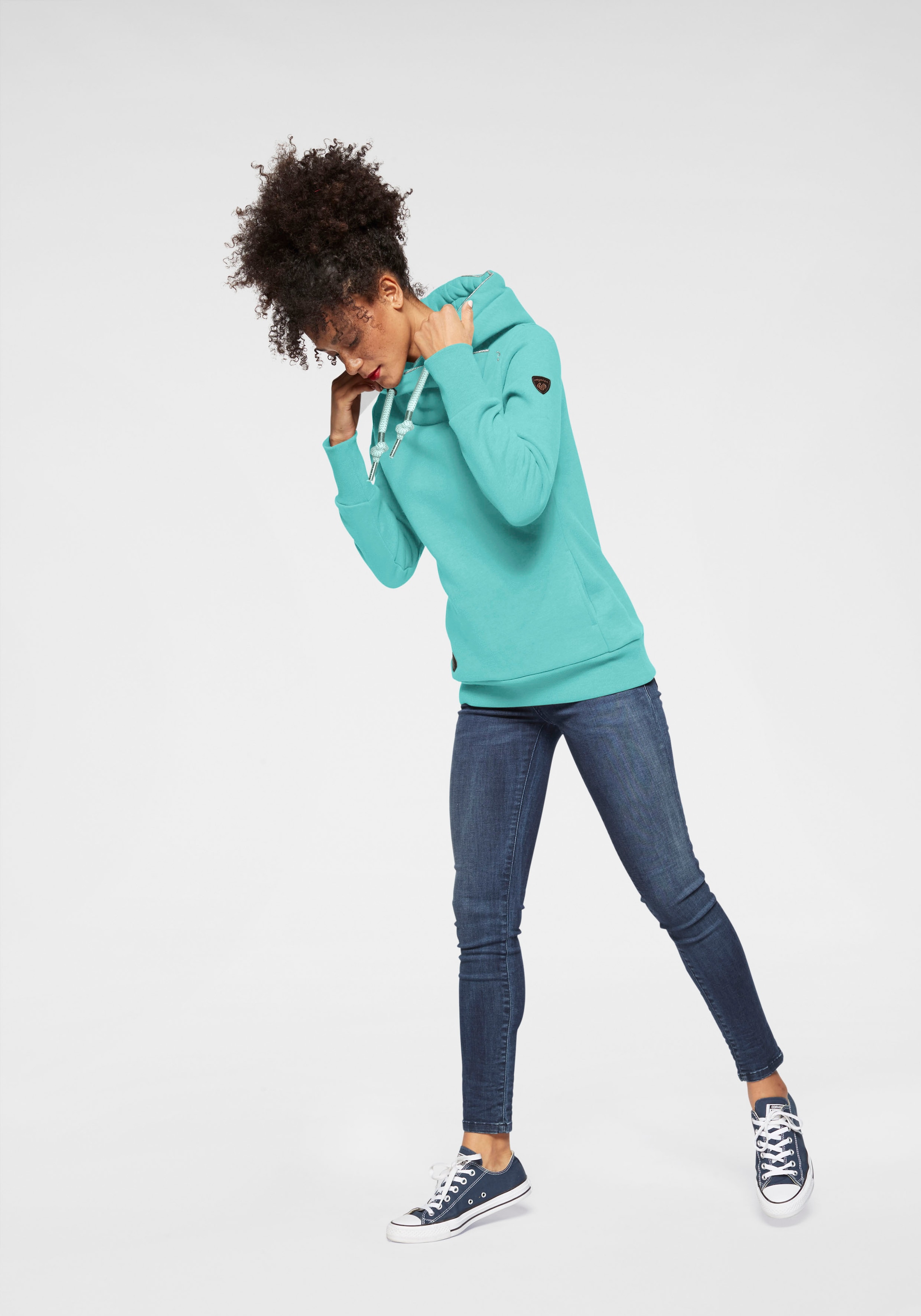 Ragwear Kapuzensweatshirt »GRIPYBUTTON«, Sweater mit rustikalen Kordel-Akzenten