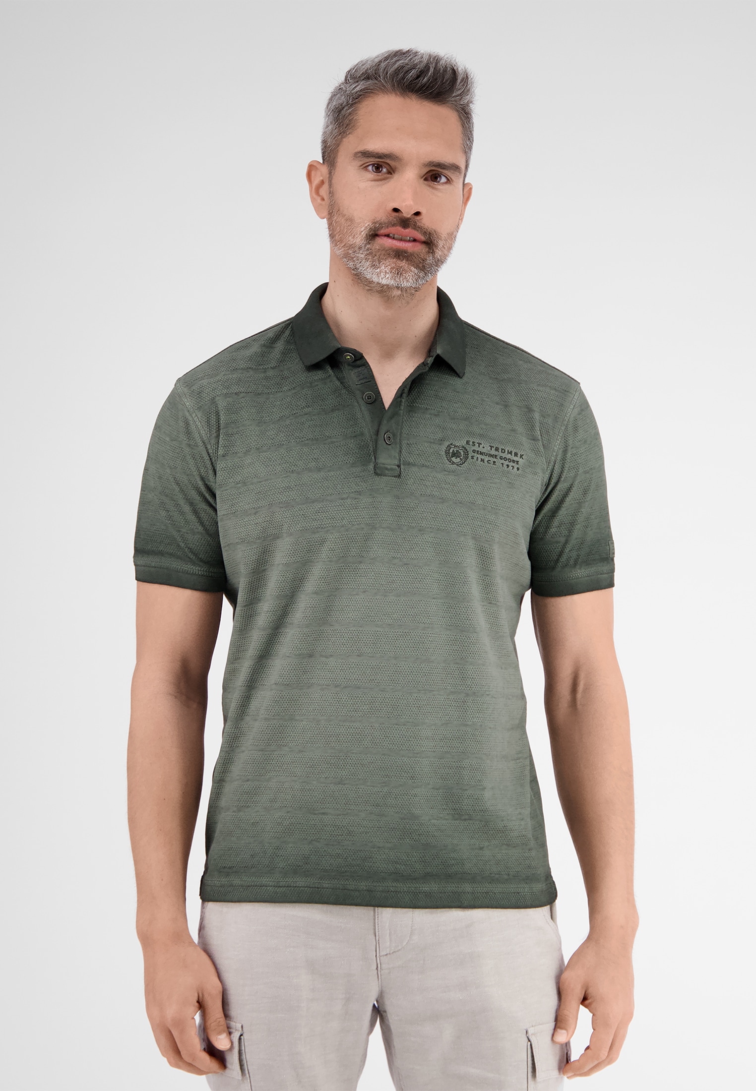 LERROS Poloshirt "LERROS Poloshirt, gestreift in Strukturqualität"