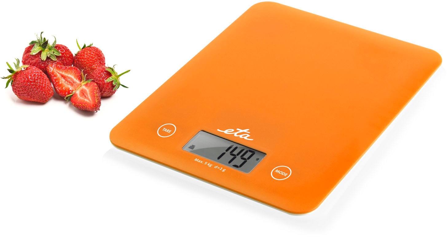 eta Küchenwaage »ETA277790030 Lori orange«, (1 tlg.), bis 5kg, Genauigkeit 1g, LCD-Display, TARE