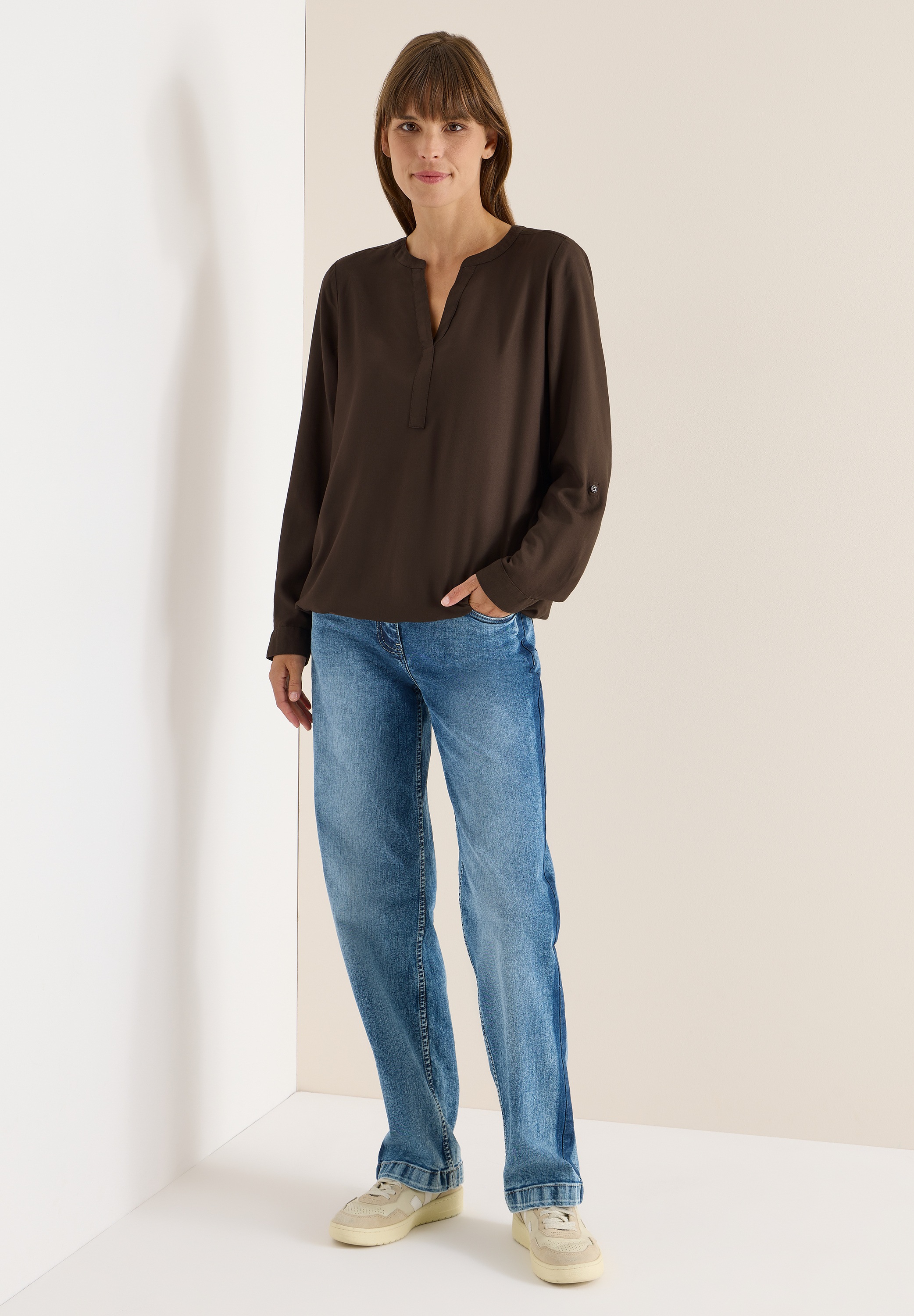 Thumbnail - Cecil Langarmbluse, in Unifarbe