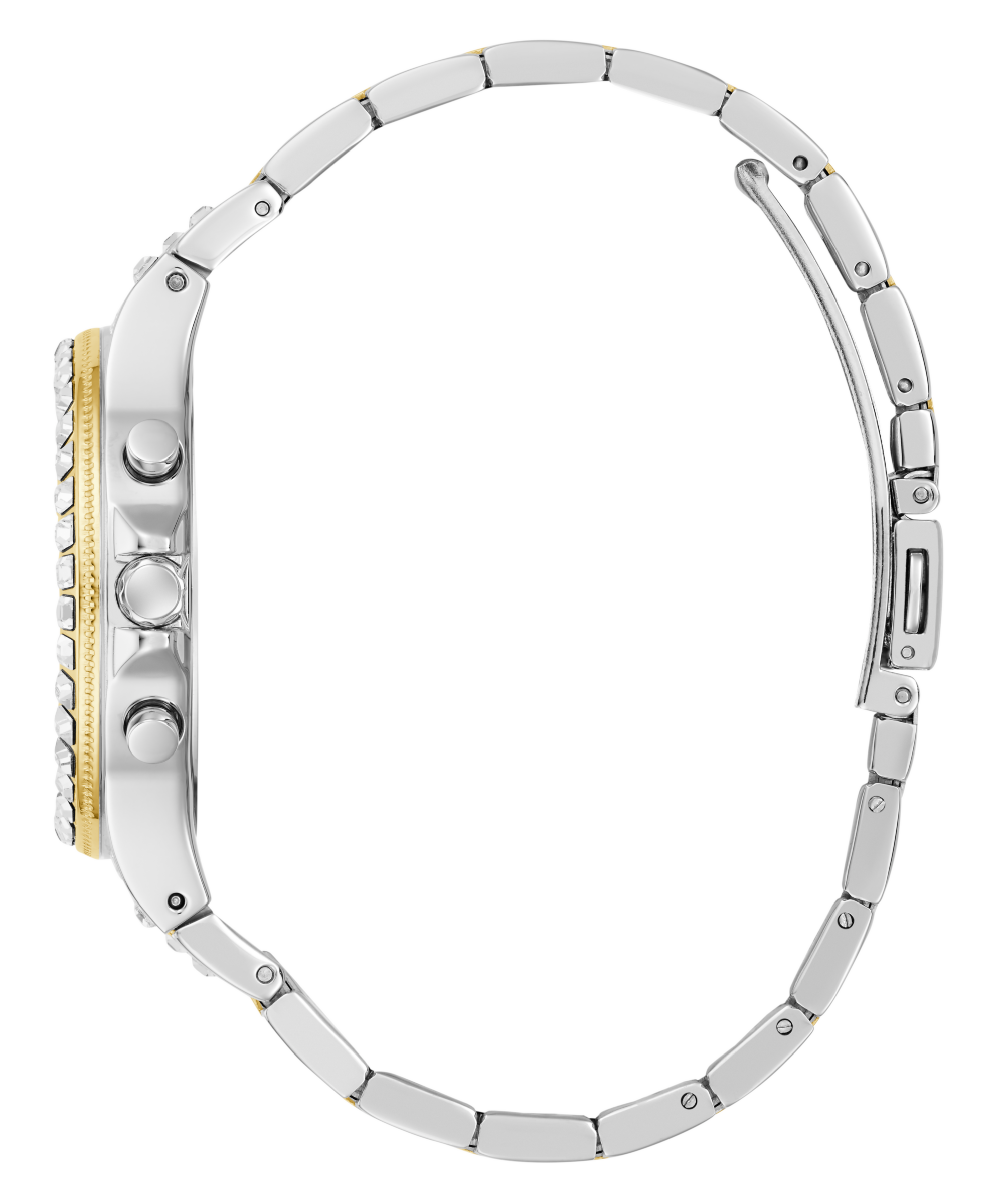 Guess Quarzuhr »MOONLIGHT«, Armbanduhr, Damenuhr, Edelstahlarmband, Kristallglas