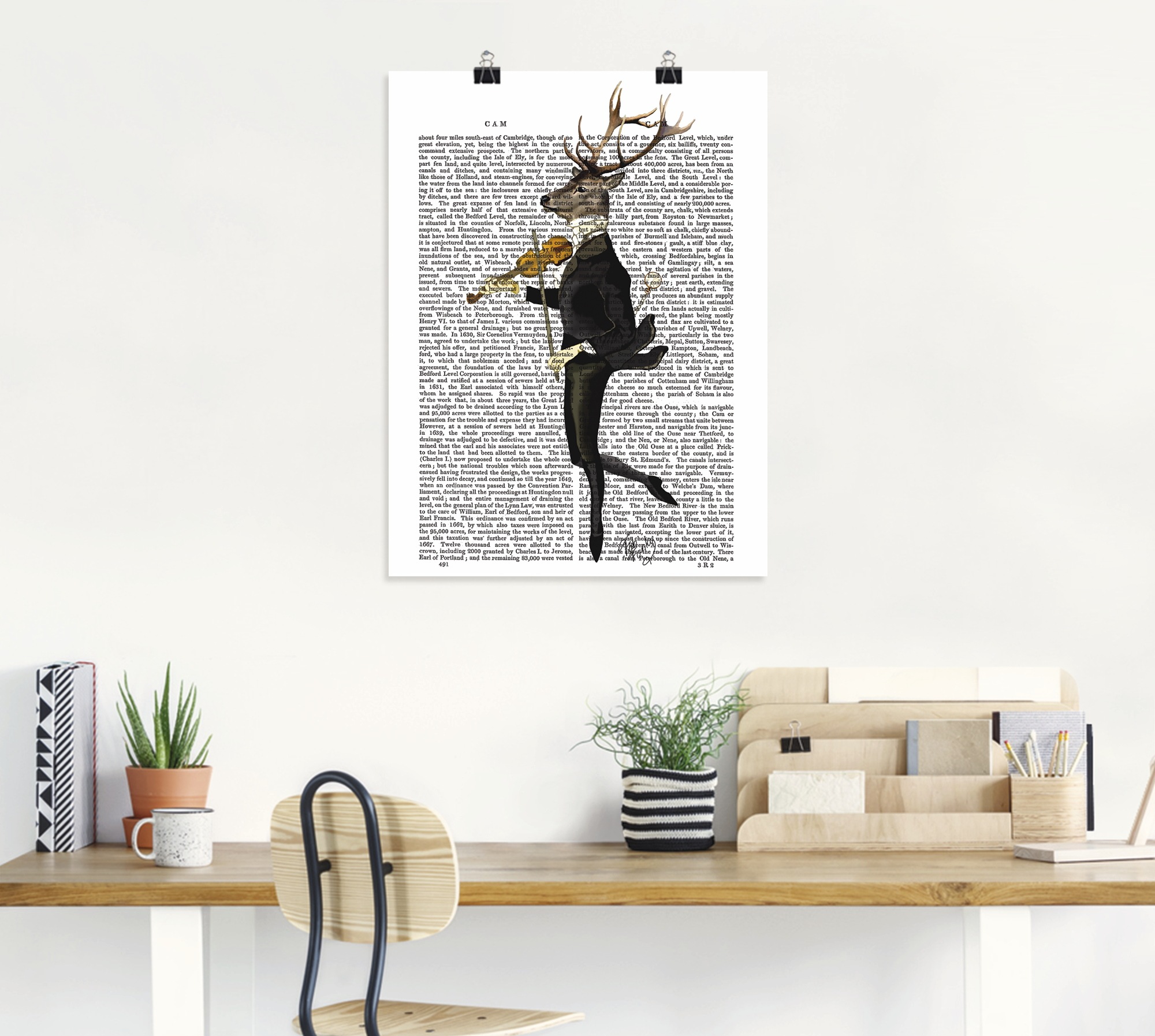 Thumbnail - Artland Wandbild "Tanzender Hirsch mit Violine", Humor, (1 St.), als Leinwandbild, Poster, Wandaufkleber in verschied. G...