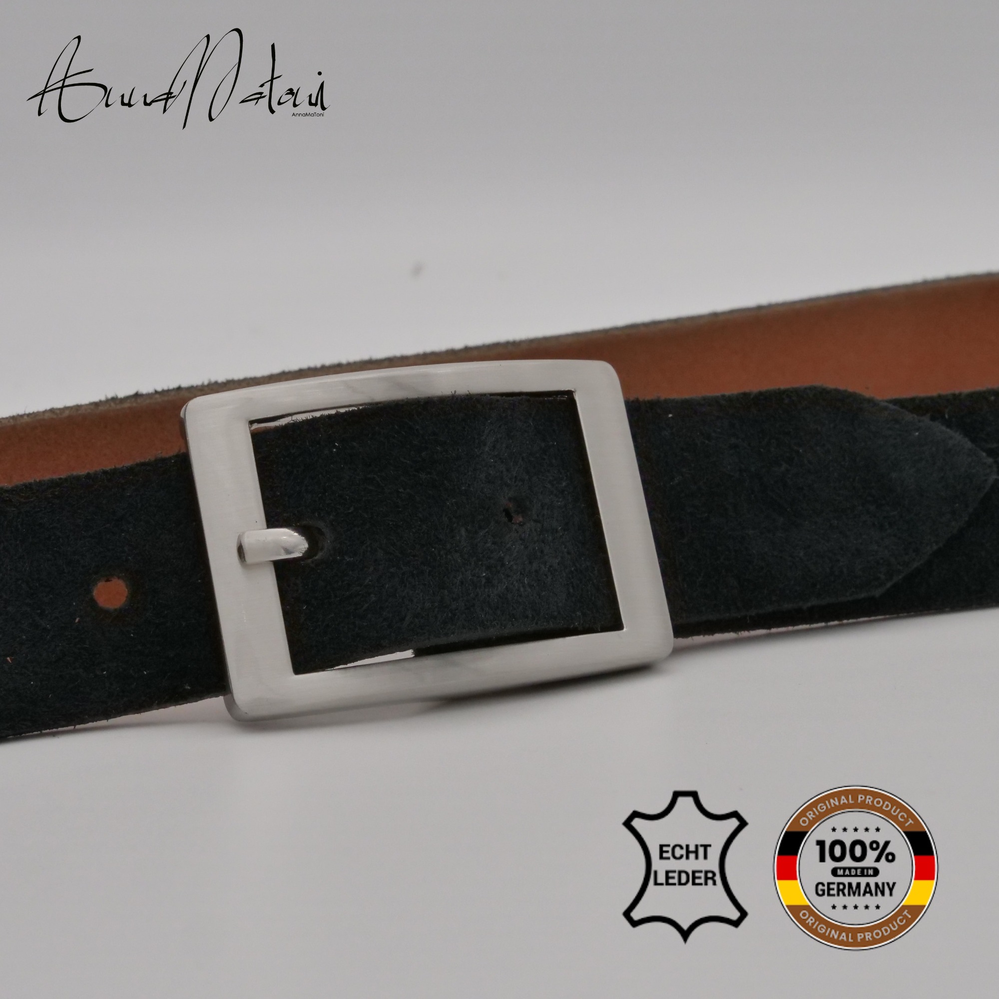 AnnaMatoni Ledergürtel "AnnaMatoni Damen Ledergürtel hochwertiges Velour Le günstig online kaufen