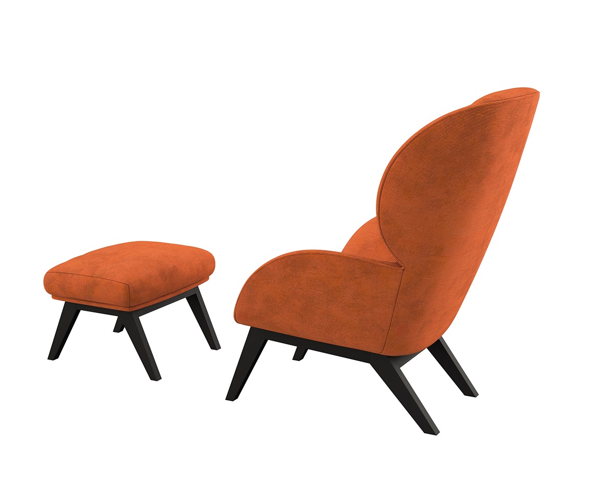 FLEXLUX Ohrensessel »Adria Designsessel, Loungesessel,«, Stil & Komfort, organische Form, Fuß Holz schwarz