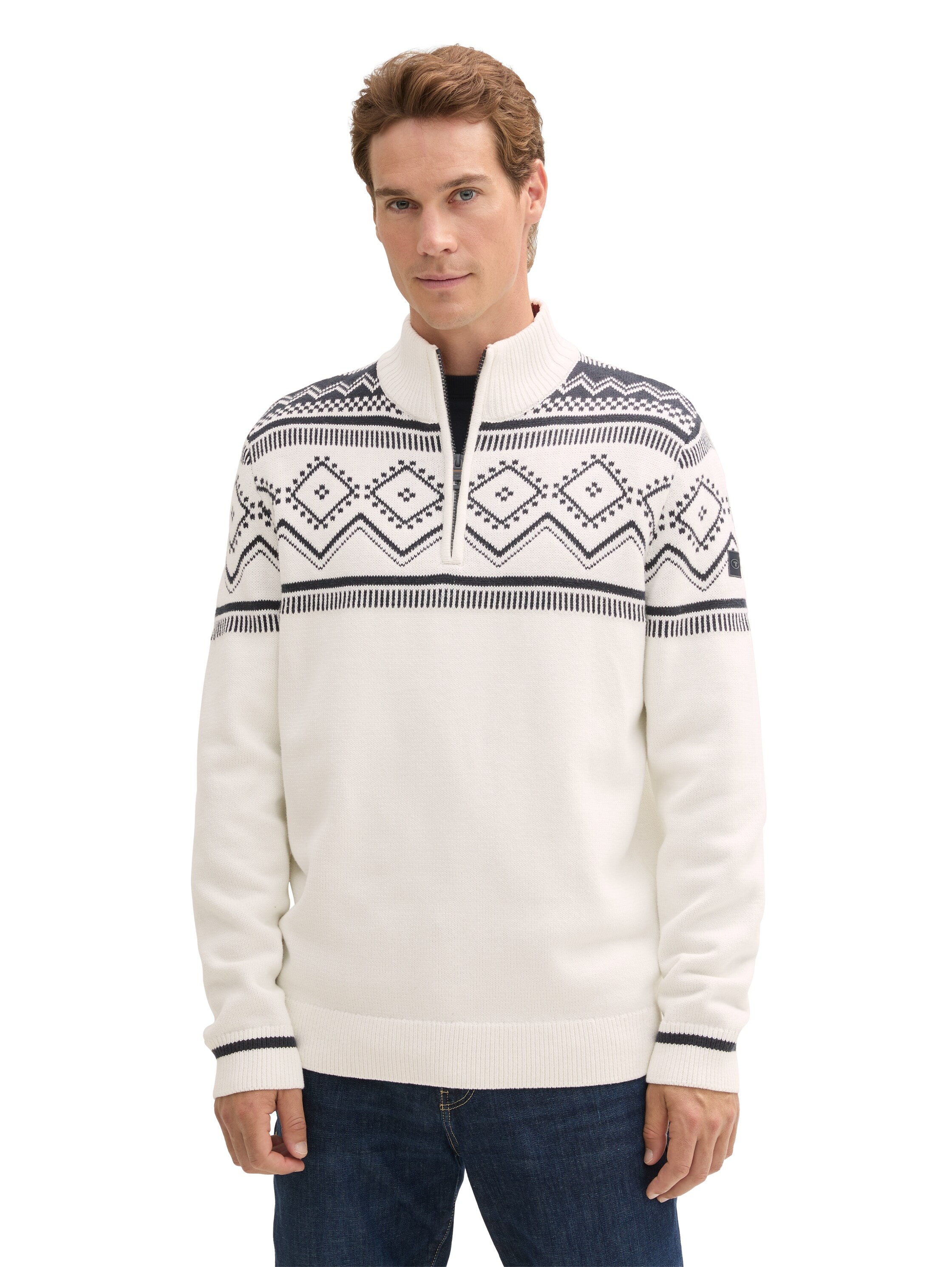 TOM TAILOR Troyer, mit Fair Isle Muster