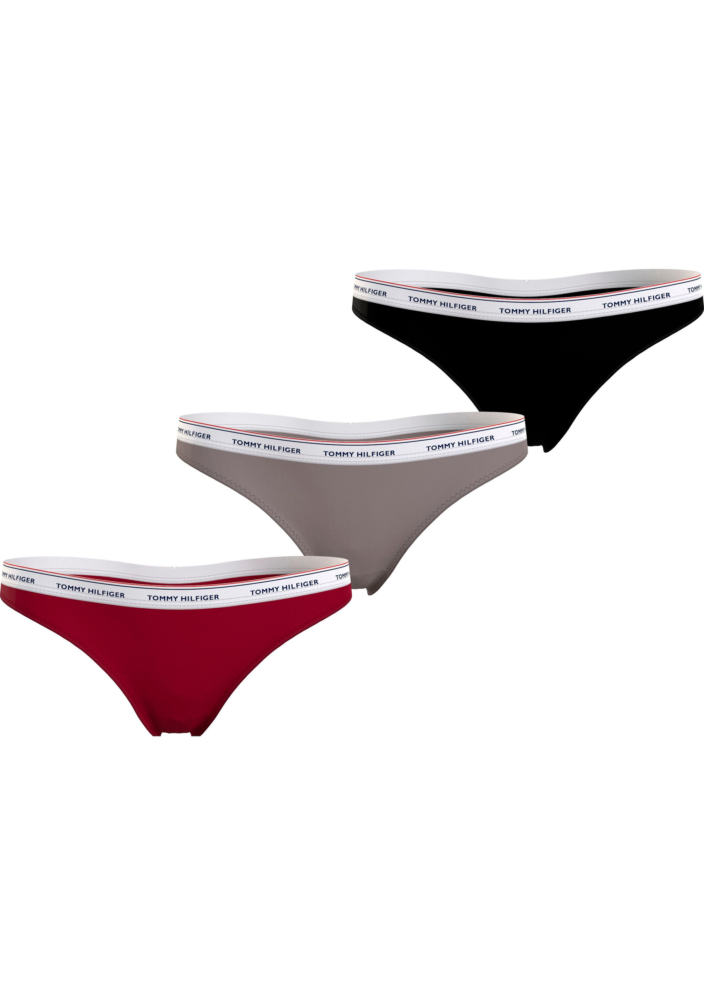 Tommy Hilfiger Underwear Slip »3 PACK THONG (EXT SIZES)«, (Packung, 3er), mit Tommy Hilfiger Logobund