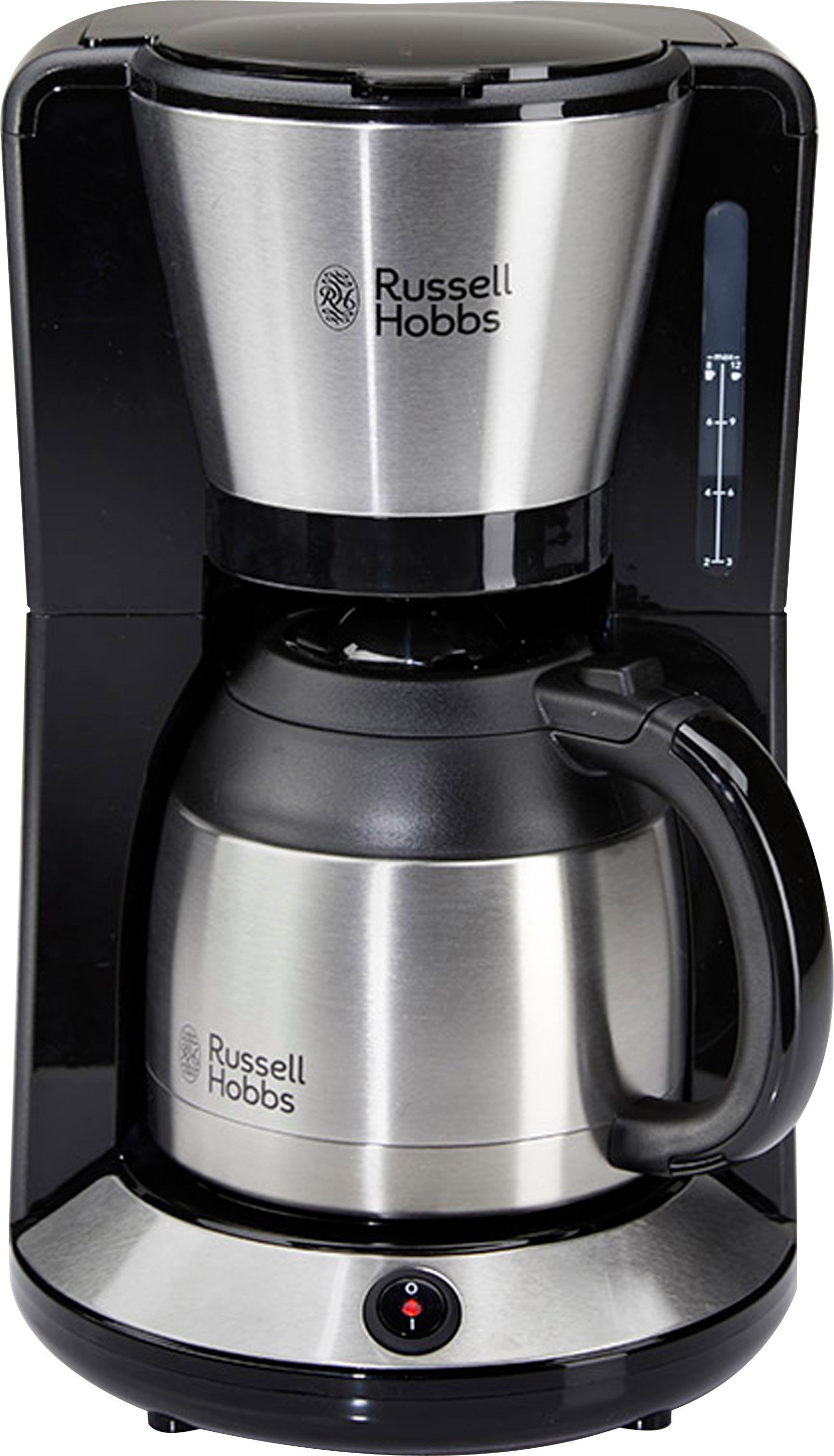 RUSSELL HOBBS Filterkaffeemaschine »Adventure 24020-56«, 1 l Kaffeekanne, Papierfilter, 1x4, mit Thermokanne, 1100 Watt, Edelstahl gebürstet