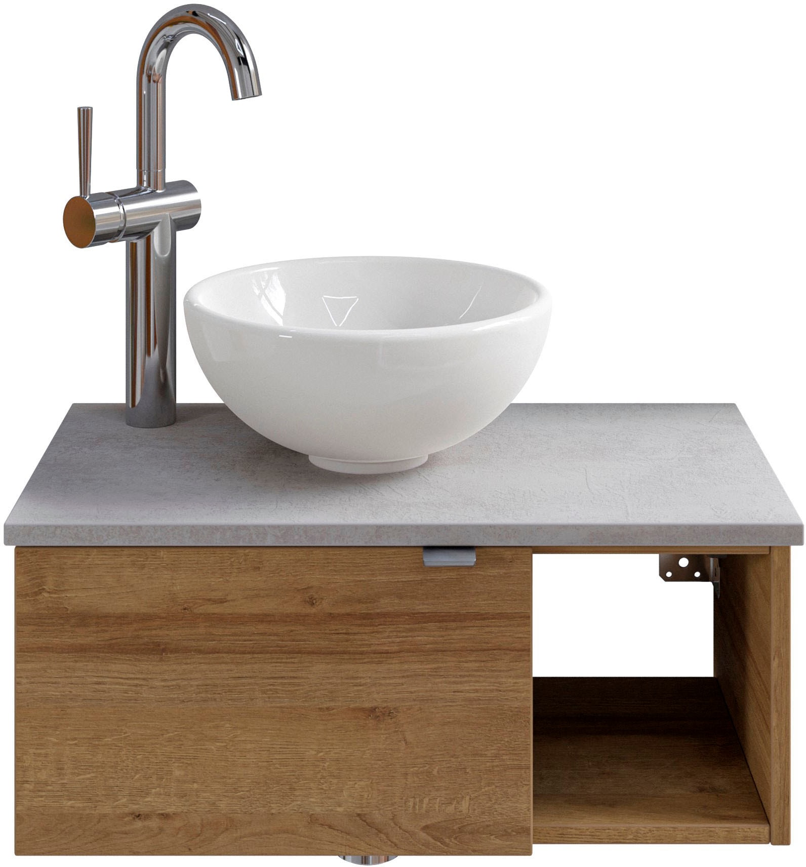 Saphir Badmöbel-Set »Serie 6915«, (4 St.), Gäste-Bad, 61 cm breit, mit LED-Spiegel, offenem Fach und 1 Tür