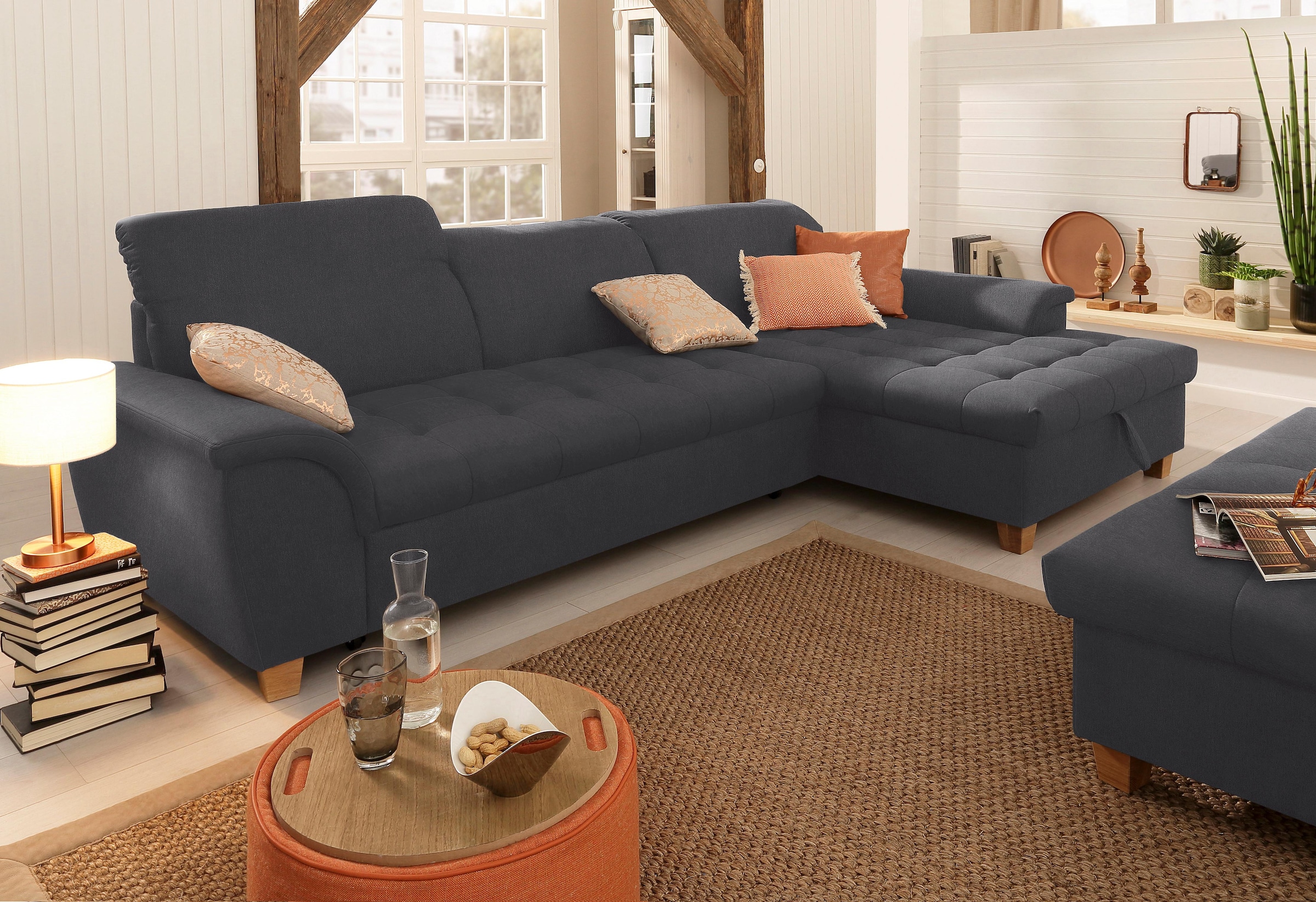 Home affaire Ecksofa "Lyla fester Sitzkomfort, bequeme Armlehnen, Breite 27 günstig online kaufen