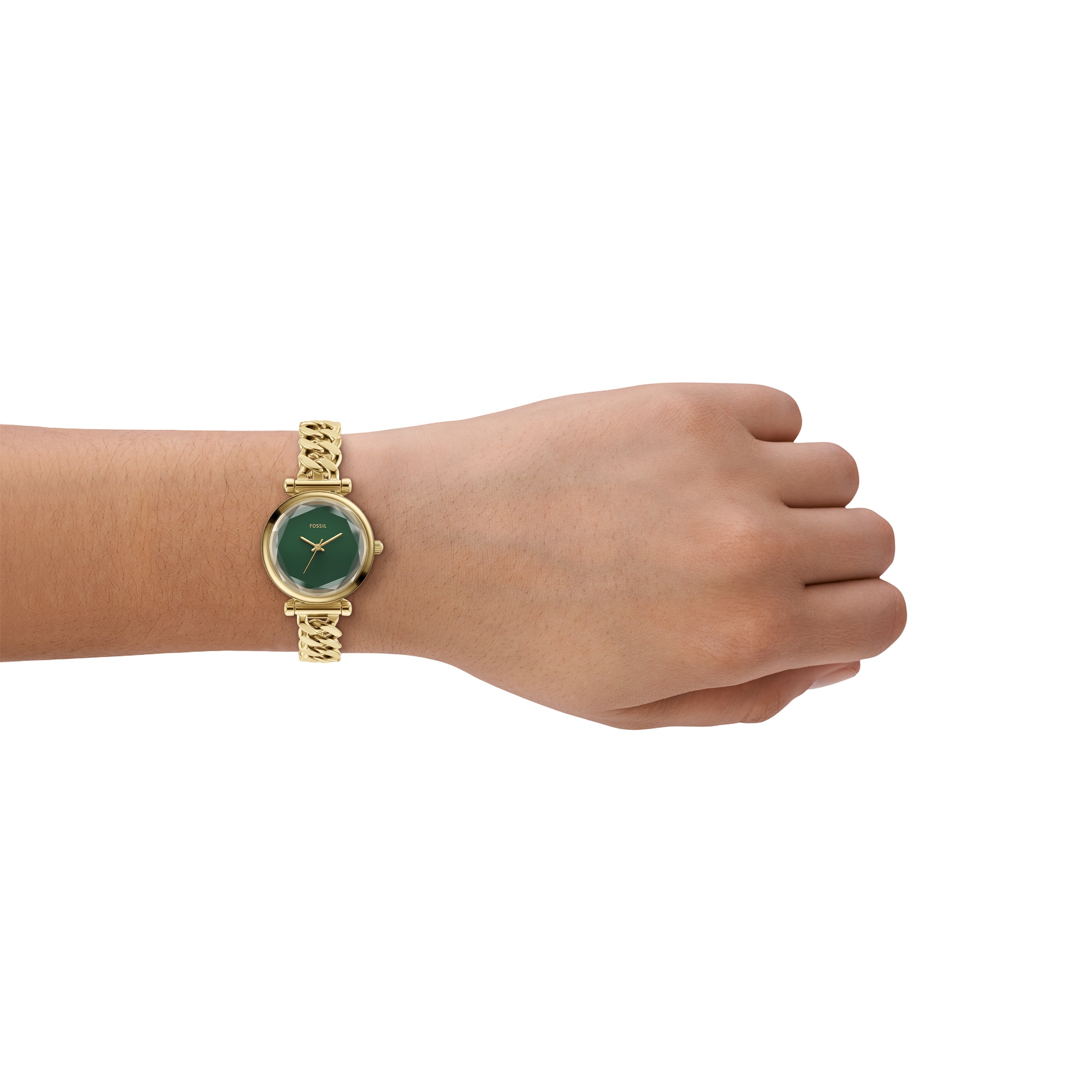 Fossil Quarzuhr »CARLIE« Armbanduhr, Damenuhr, Edelstahlarmband, analog