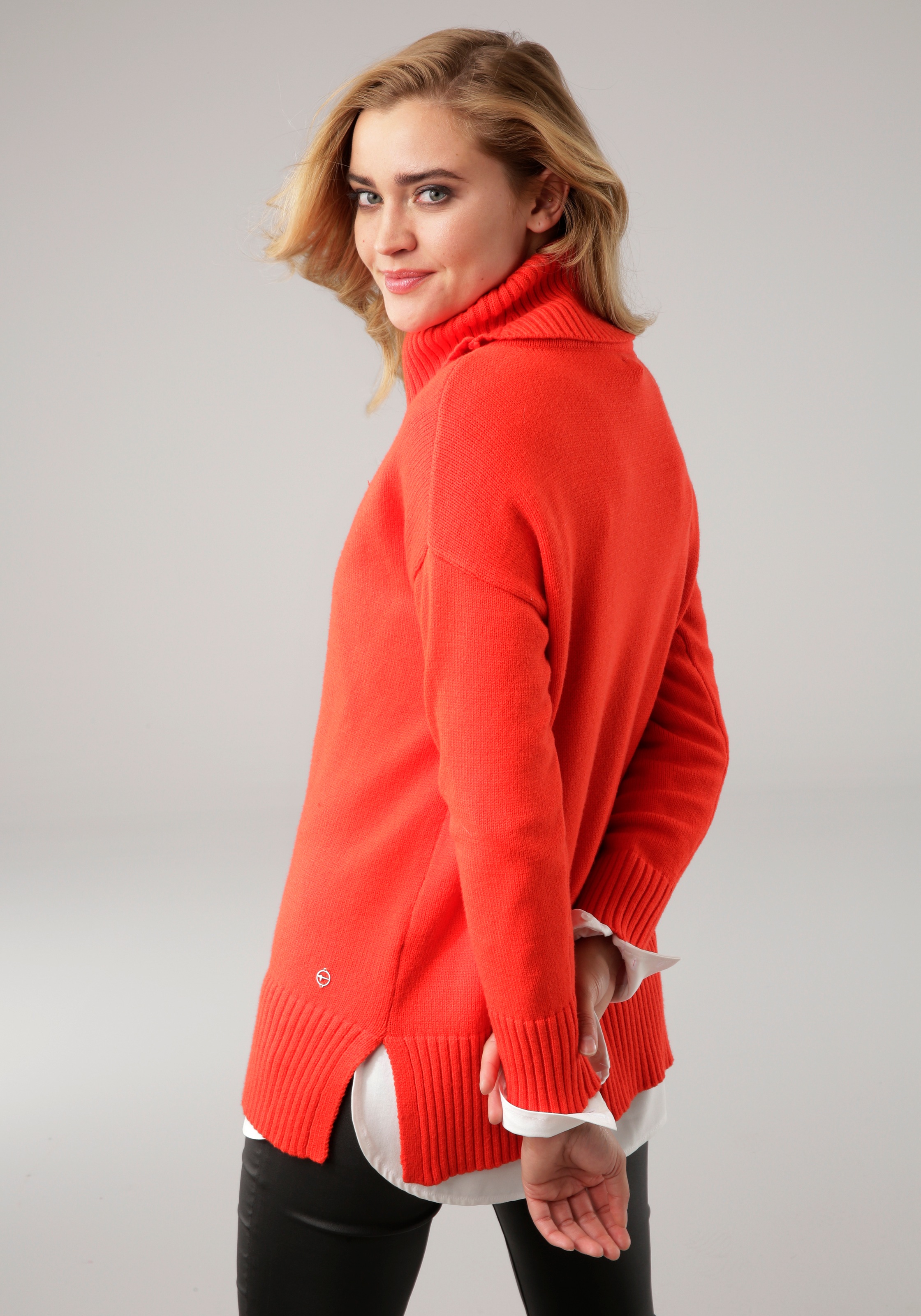 Thumbnail - Tamaris Rollkragenpullover in lässiger Form mit seitlichen Schlitzen
