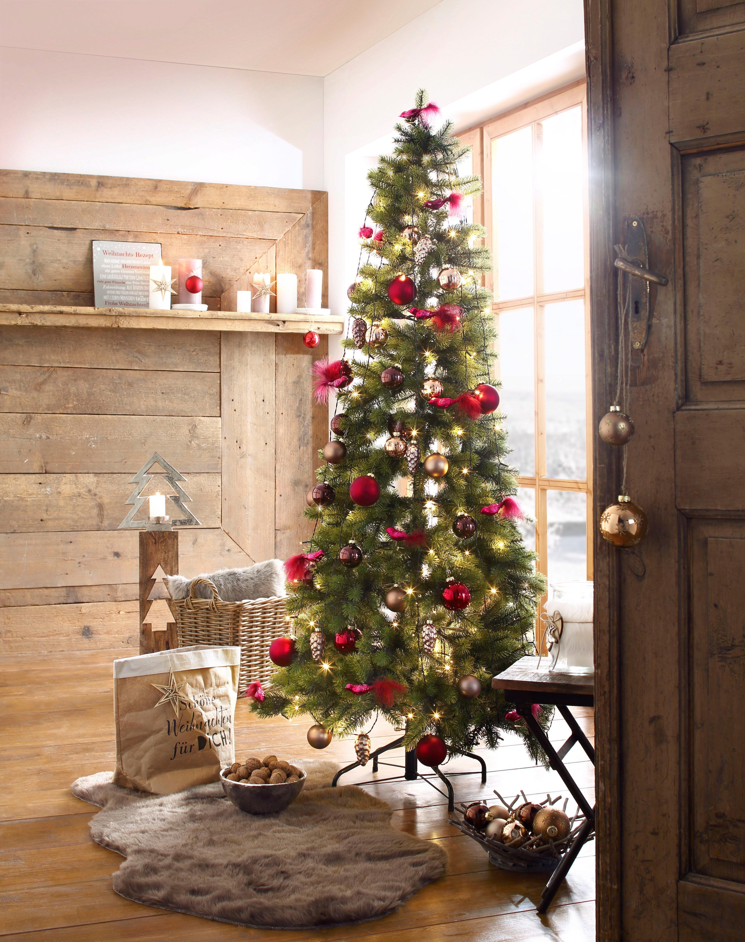 Creativ deco Künstlicher Weihnachtsbaum »Weihnachtsdeko aussen, künstlicher Christbaum, Tannenbaum«, in schlanker Form