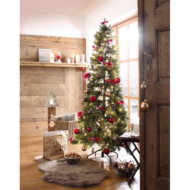 Creativ deco Künstlicher Weihnachtsbaum »Weihnachtsdeko aussen, künstlicher  Christbaum, Tannenbaum«, in schlanker Form | BAUR
