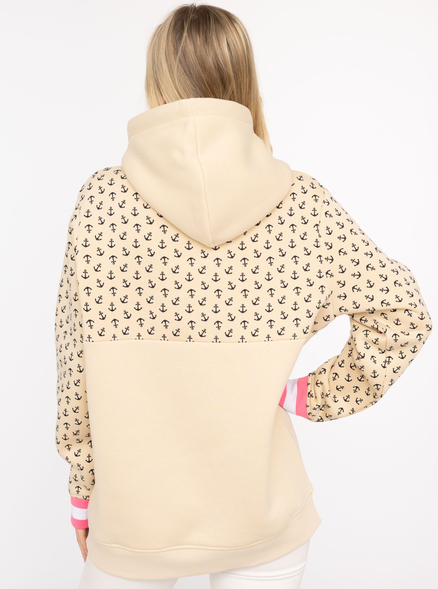 Zwillingsherz Hoodie ""Kleine Anker"", mit kleinen Ankern und gestreiften B günstig online kaufen