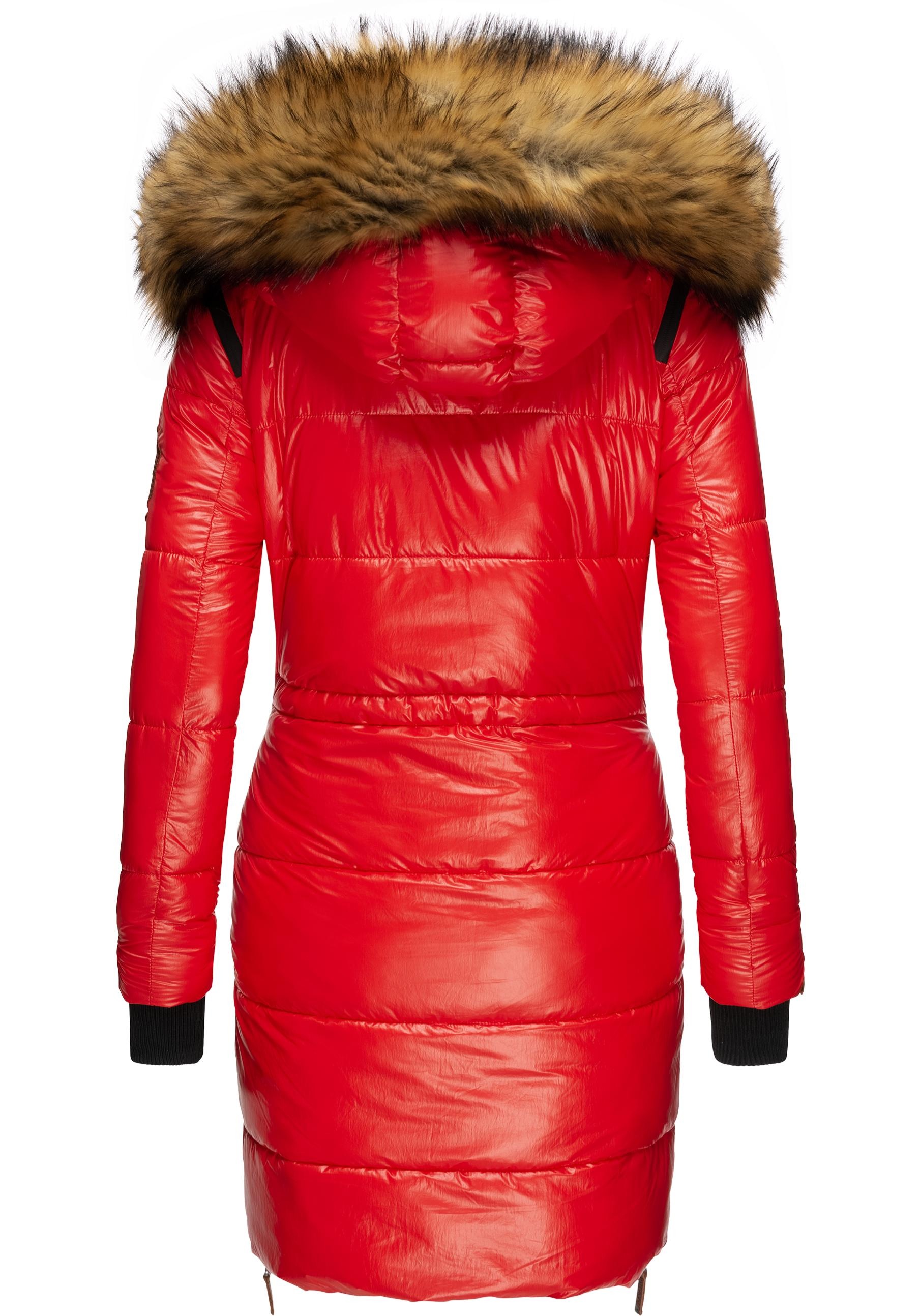 Navahoo Wintermantel »Zuckerle«, modischer Damen Steppmantel m. abnehmb. Kunstfell