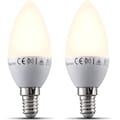 B.K.Licht LED-Leuchtmittel, E14, 2 St., Warmweiß, Smart Home LED-Lampe, RGB, WiFi, App-Steuerung, dimmbar