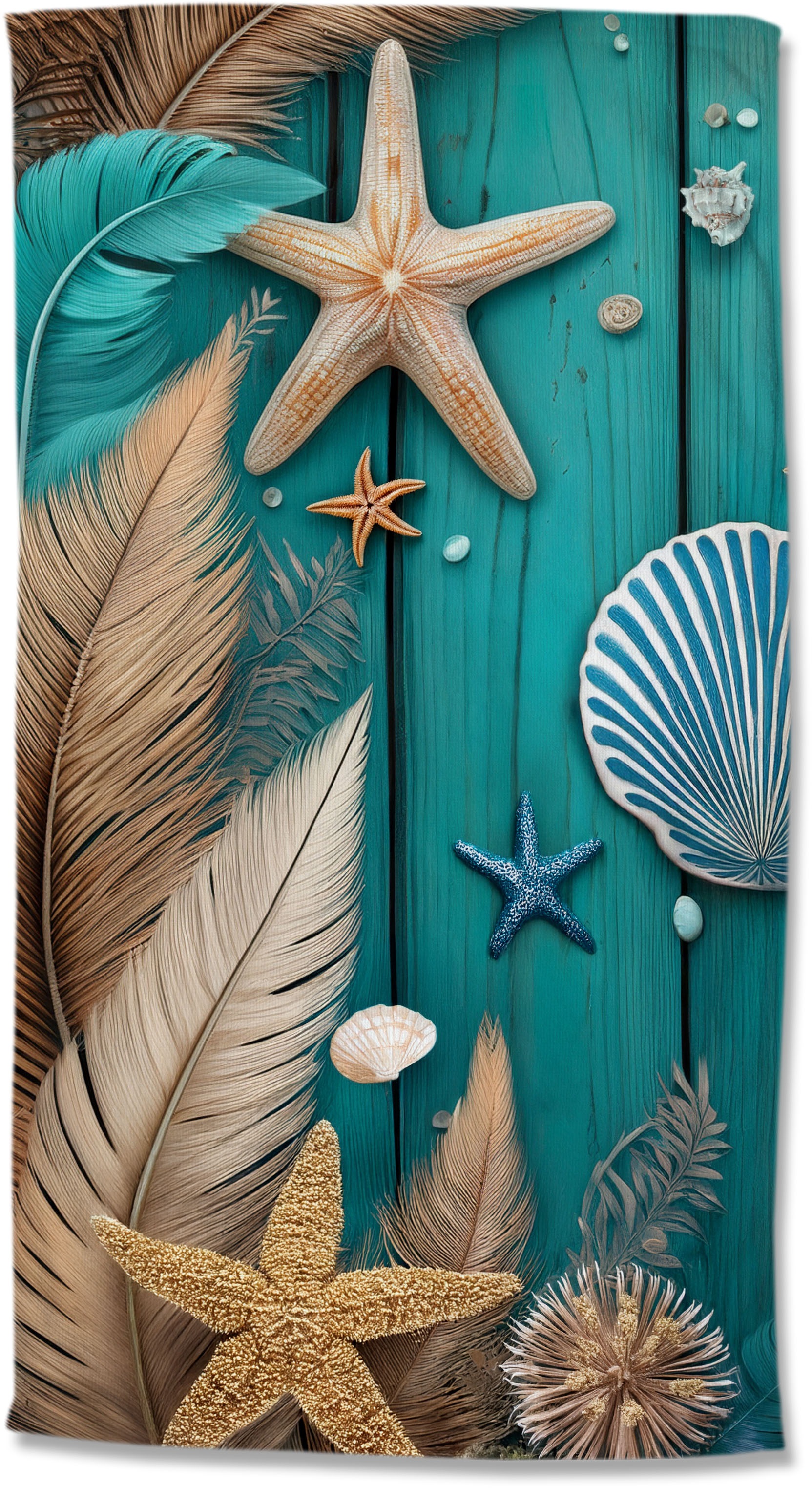 good morning Strandtuch "Bali" Mikrofaser, Velours, Strandtuch, saugfähig, 100x180, tropisch, federn