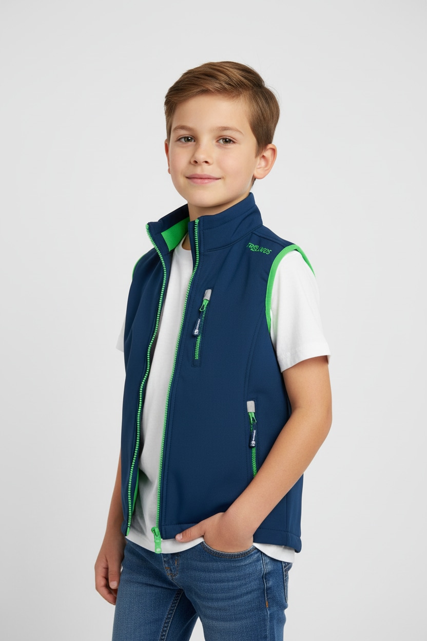 TROLLKIDS Mädchen Softshellweste "KIDS TROLLFJORD VEST", grün, Gr. 140, Obermaterial: 94% Polyester, 6% Elasthan, Westen, für Kinder und Jugendliche,
