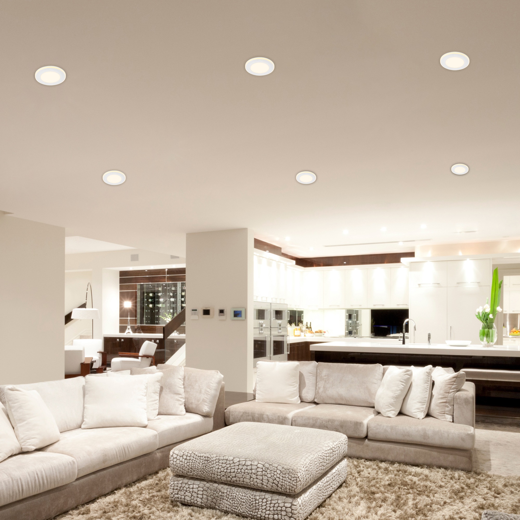 B.K.Licht LED Einbaustrahler »LED Einbauleuchten«, 6 flammig, 6er Set, 93x30 mm, Weiß, je 4,9W, Decke, Wohnzimmer, Flur