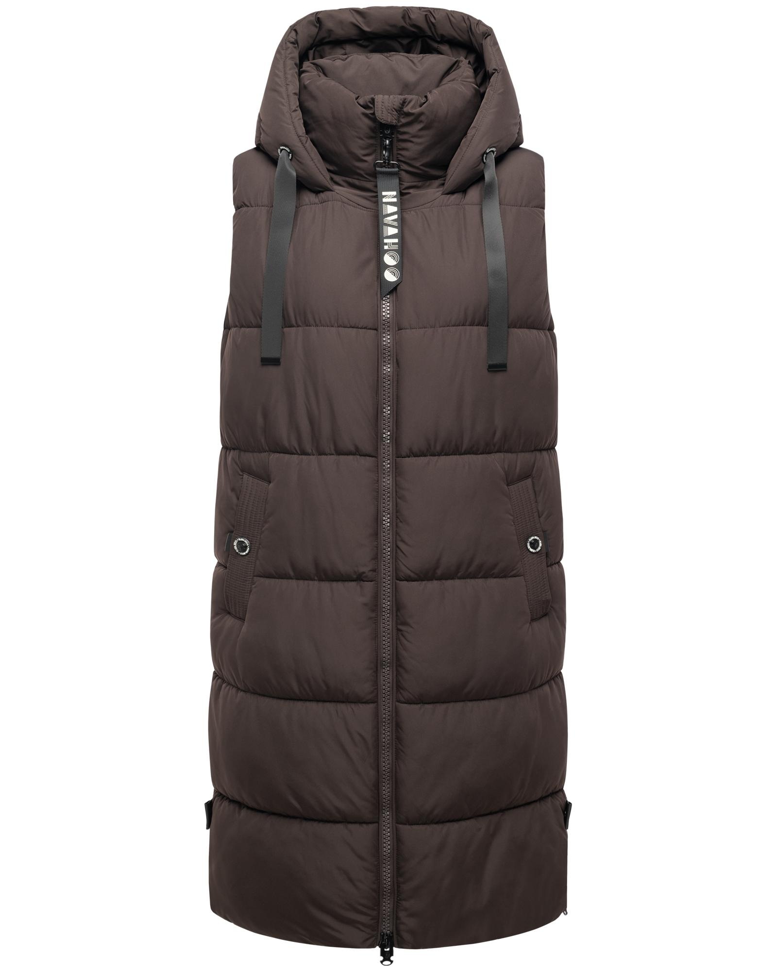 Navahoo Steppweste »Schnuffelchen«, (1 tlg.), warme Damen Outdoor-Weste lang mit Kapuze