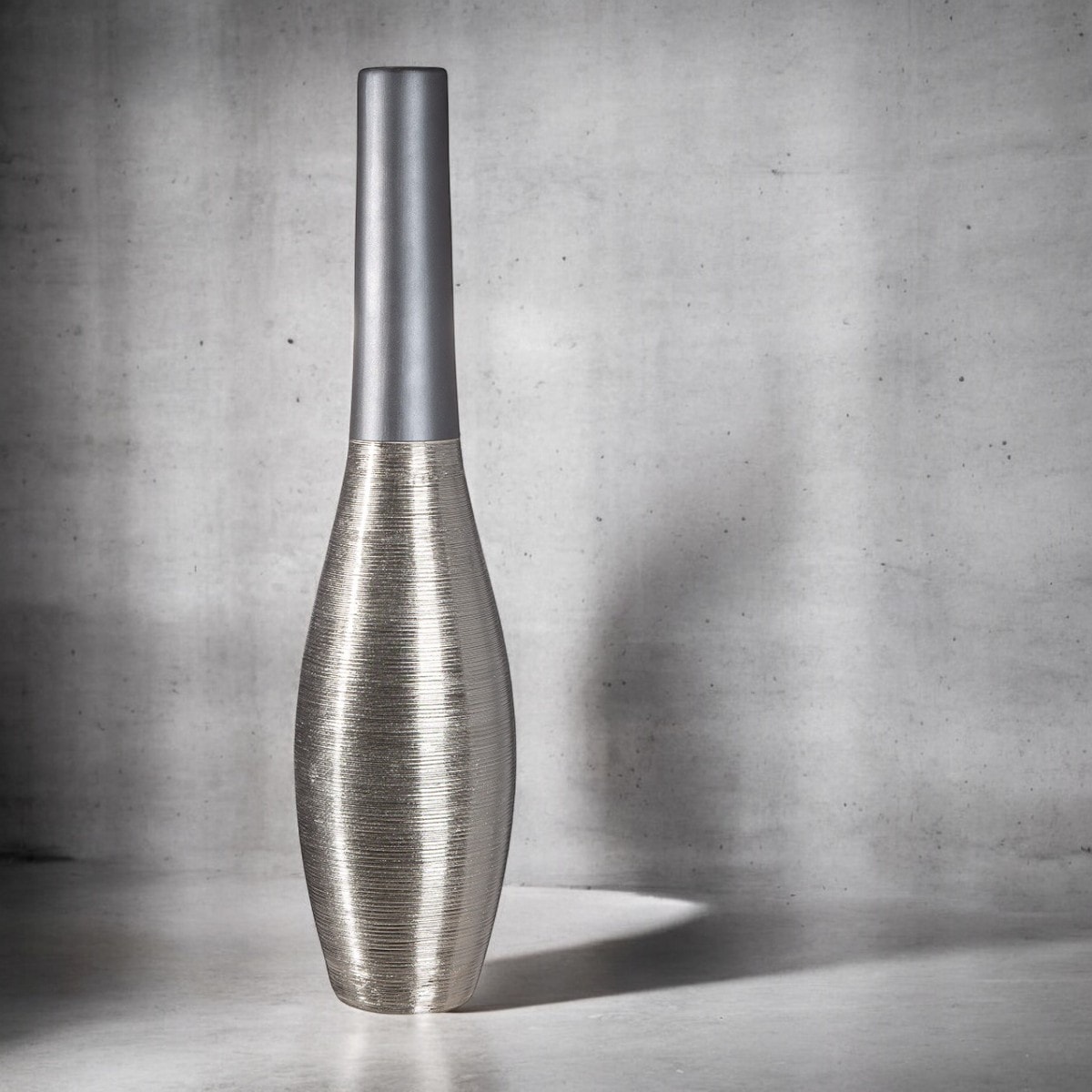 GILDE Bodenvase »Bodenvase Kegel London anthrazitfarben H. 73 cm«, (1 St.)