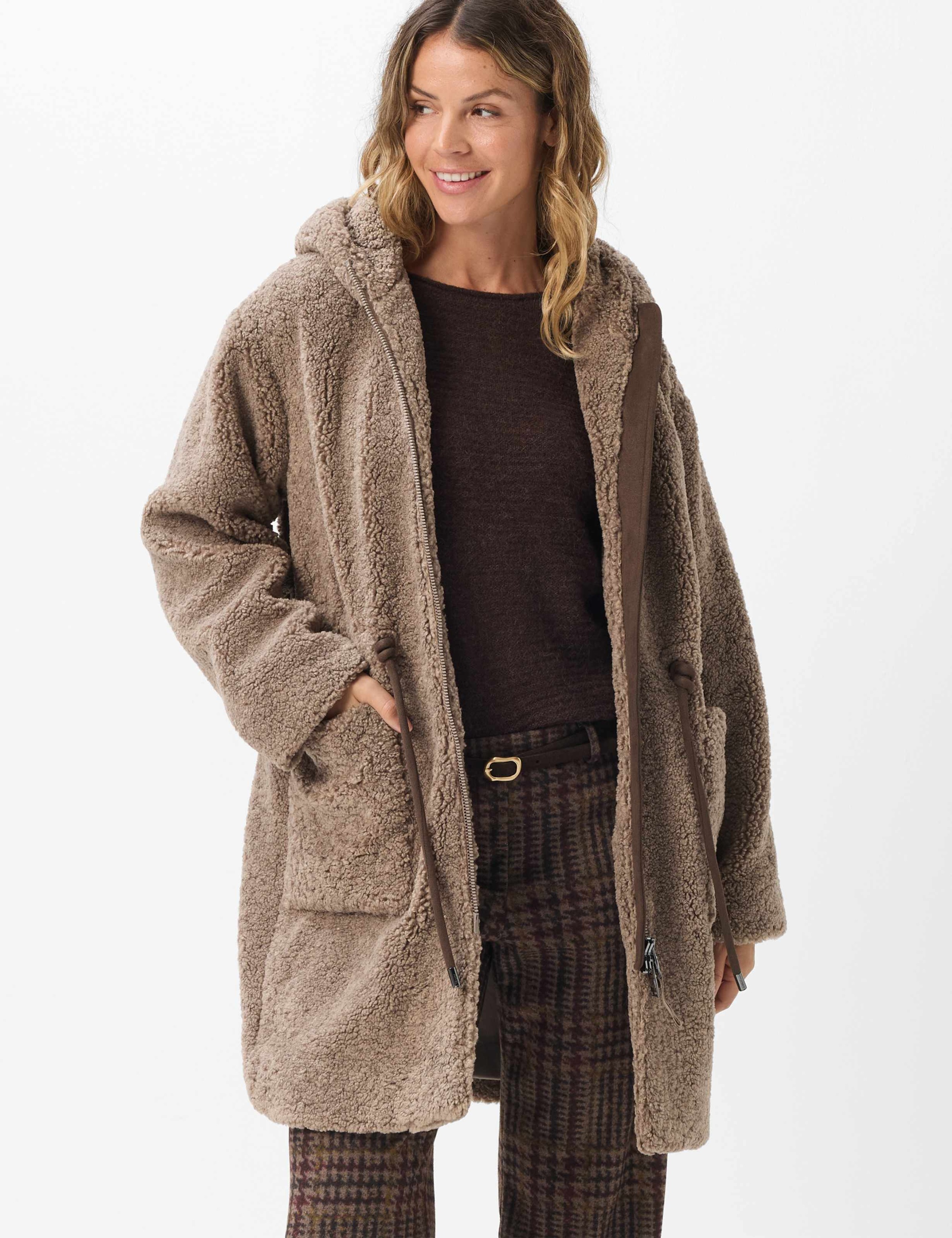 BRAX Damen Funktionsmantel "Style YASMIN", braun, Gr. 38, 100% Polyester, Mäntel