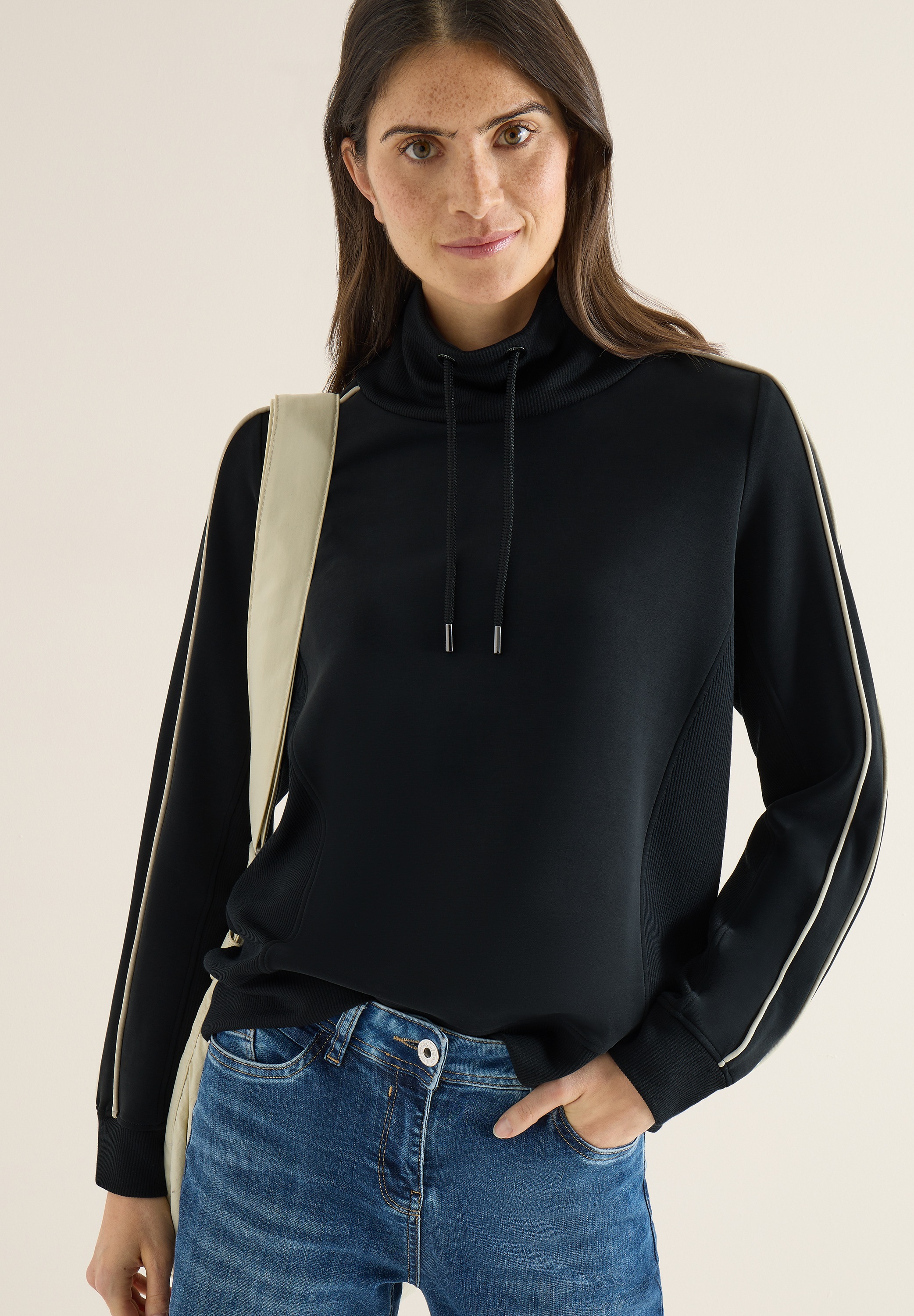 Cecil Sweatshirt, Langarm mit Tapedetails günstig online kaufen